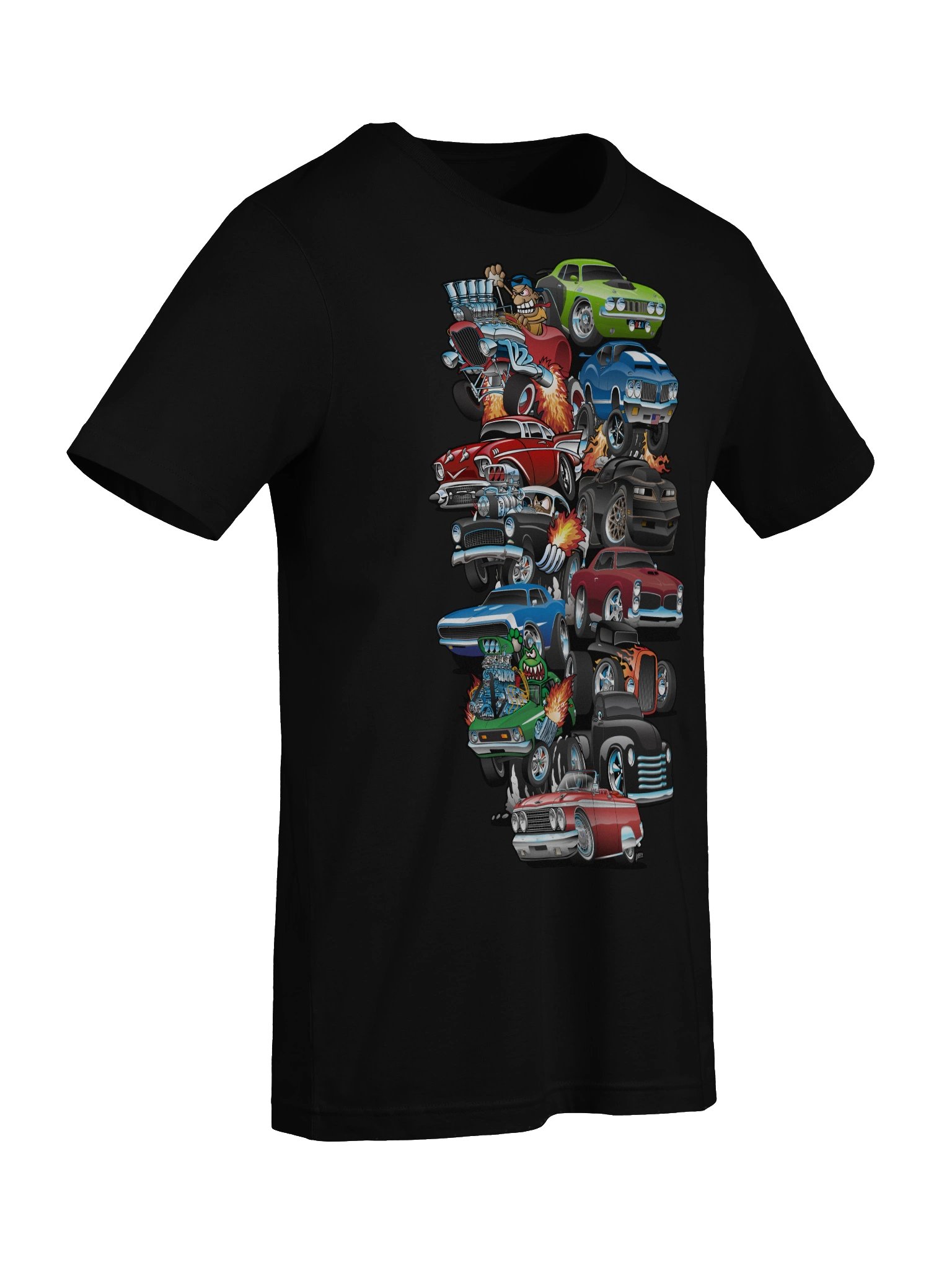 Car Madness! Muscle Cars, Classic Cars and Hotrods Cartoon T-Shirt product image (5)