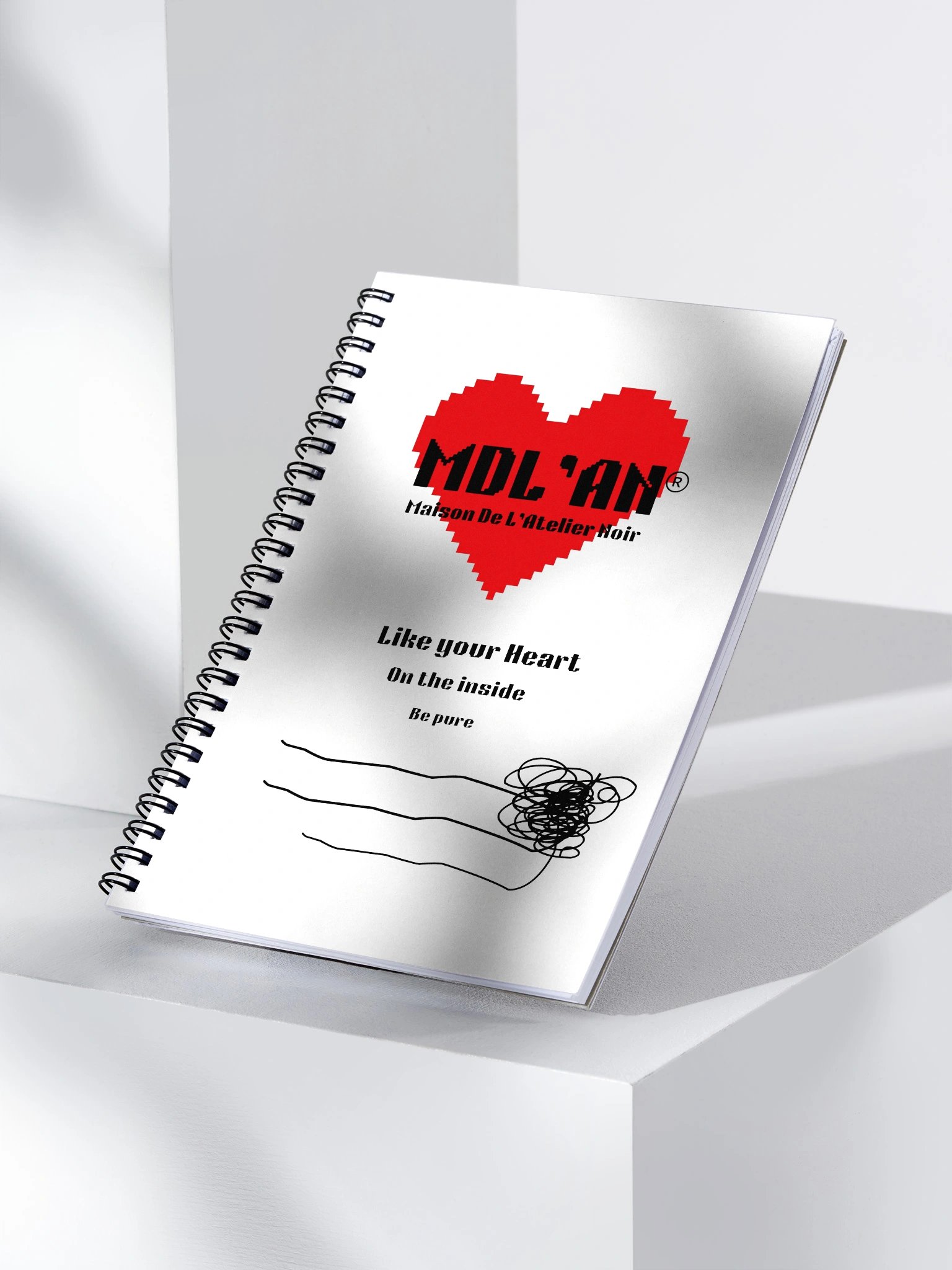 MDL'AN® | Prioritize Your Well-Being - Pixel Heart Spiral Notebook product image (3)