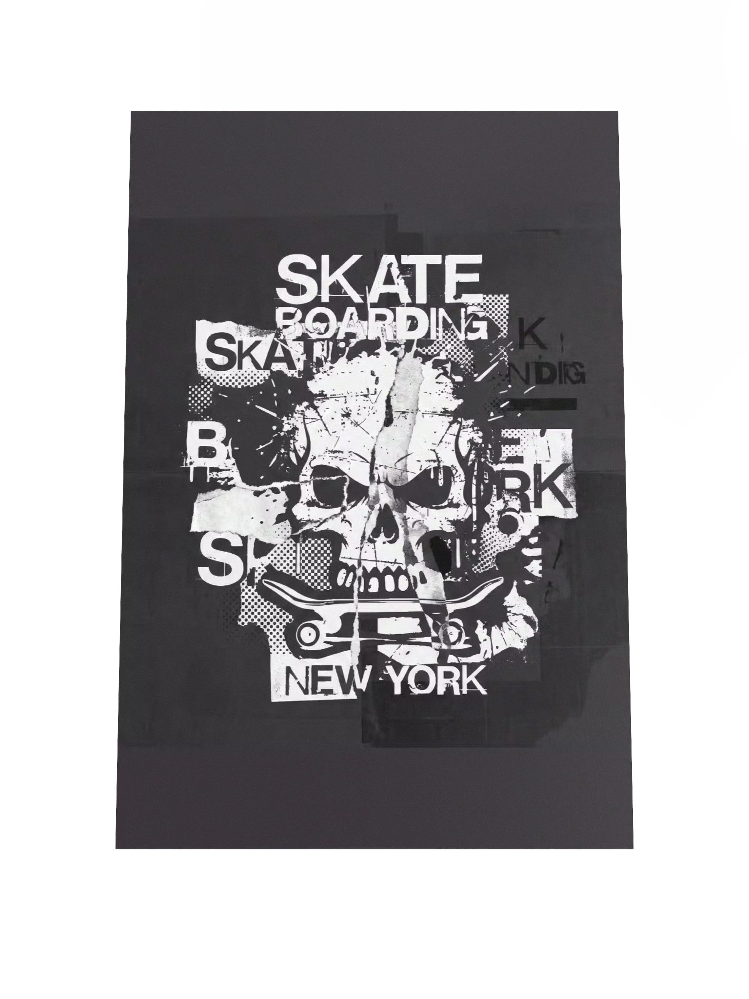 "Finding" Skull Graphic Poster - Skateboarding Art Print product image (1)