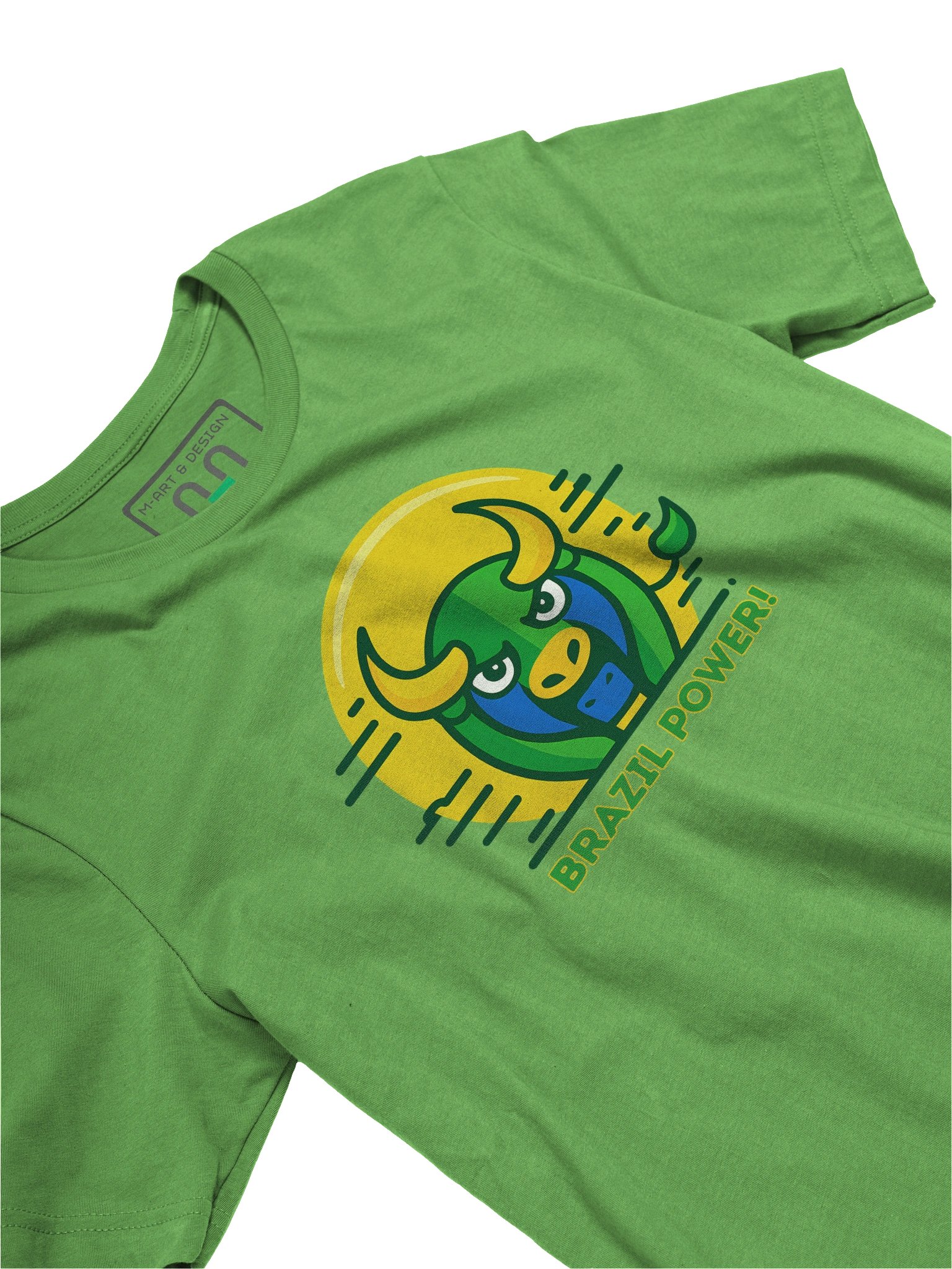 BRAZIL POWER! Bull Energy Tee – Unleash the Spirit of Strength & Pride – by M-Art & Design product image (2)