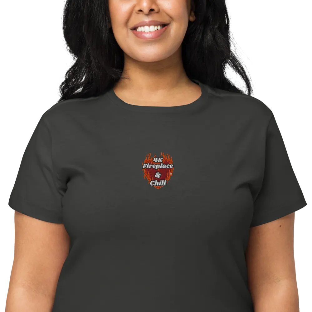 Flaming Heart - 4K Fireplace & Chill | Embroidered High Waisted Tee product image (3)