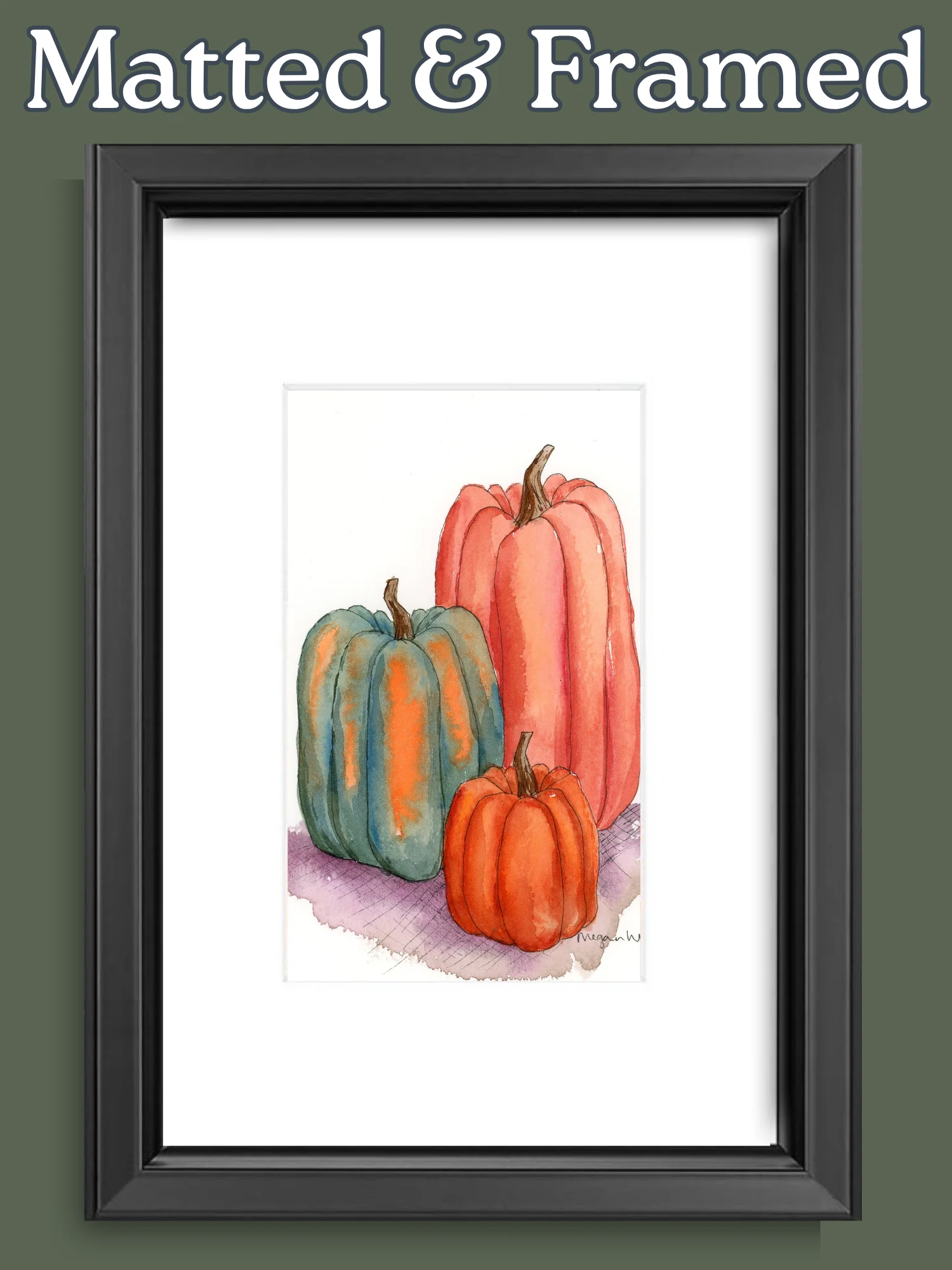 Fall Pumpkin Watercolor Print - Harvest Trio product image (3)