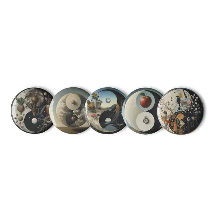 Cosmic Balance Art Pins (set 4) – Abstract Yin & Yang Collection product image (1)