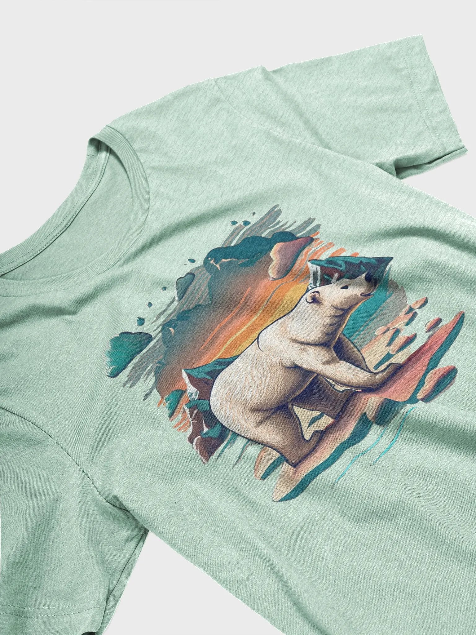 Polar bear in Iceland snow with hills and a sunset product image (3)