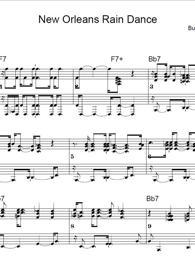 New Orleans Rain Dance - Blues piano - Piano sheet music product image (1)