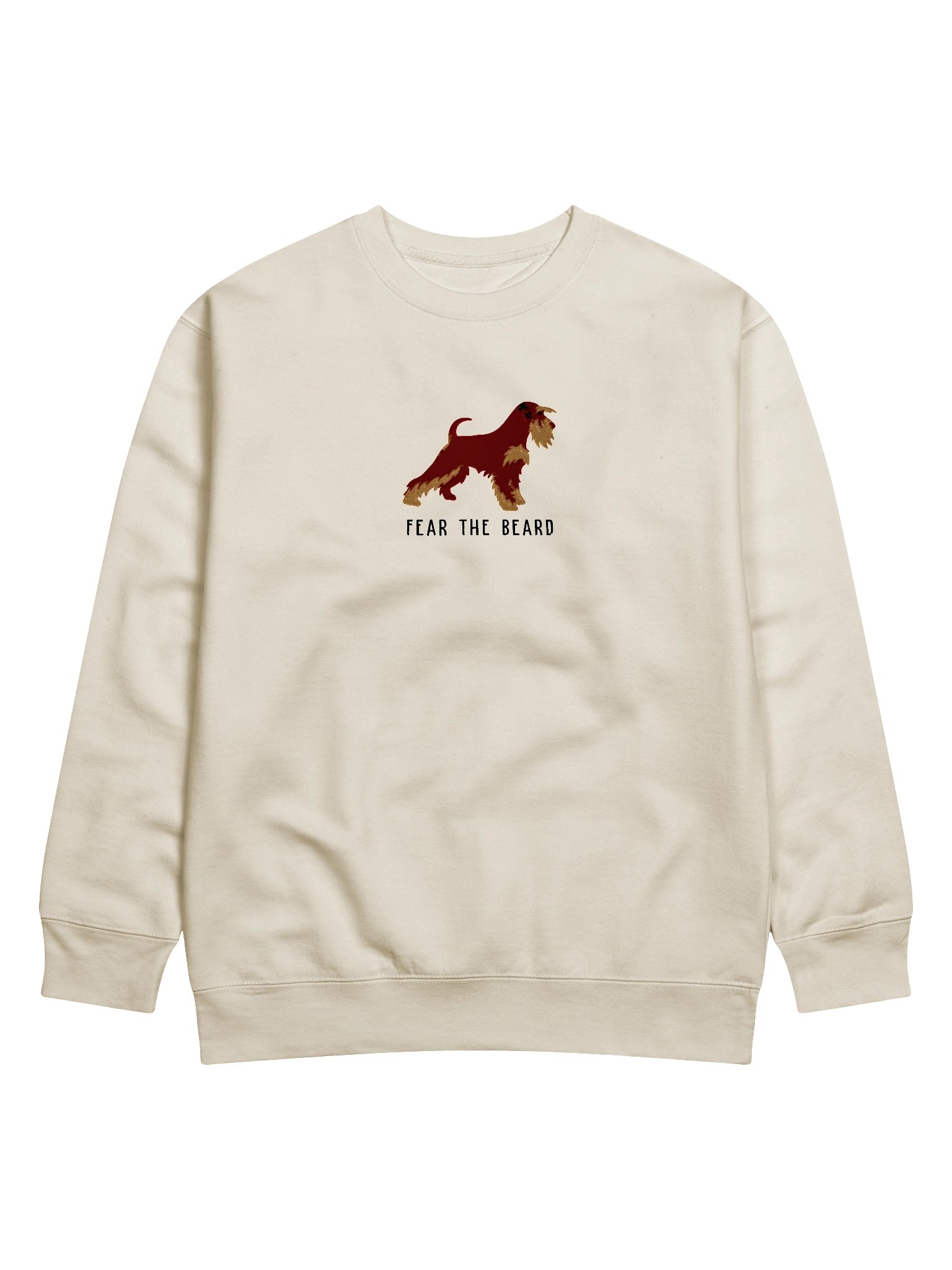 Fear the Beard Sweatshirt (Embroidered) of a Miniature Schnauzer(Liver & Tan) product image (71)