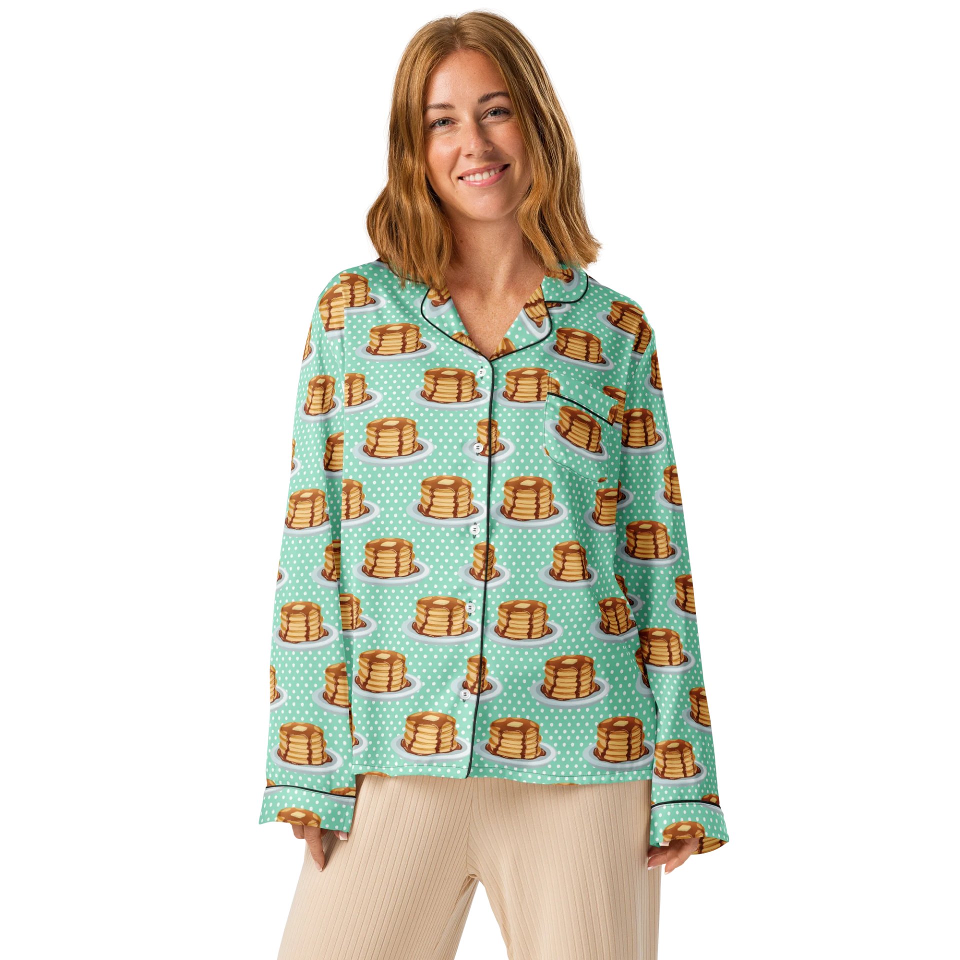 Pancakes & Polkadots Pattern Pyjama Shirt product image (2)