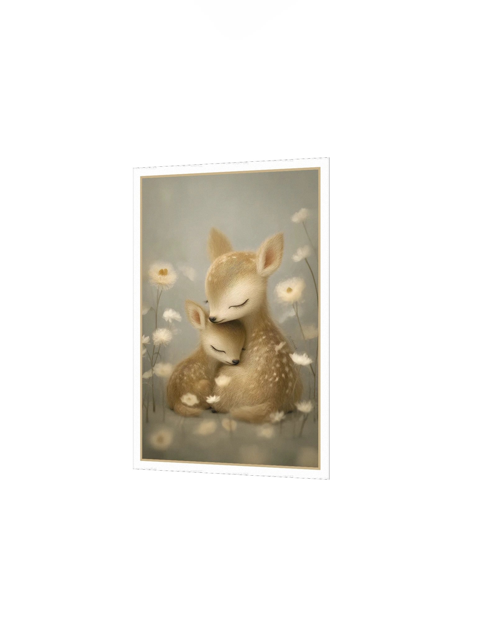 Mommy and Baby Deer With Wildflowers product image (4)