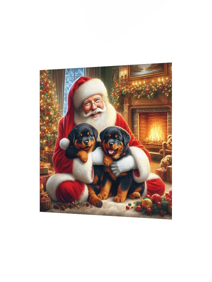 Rottweiler Santa's Puppy Party Matte Poster product image (6)