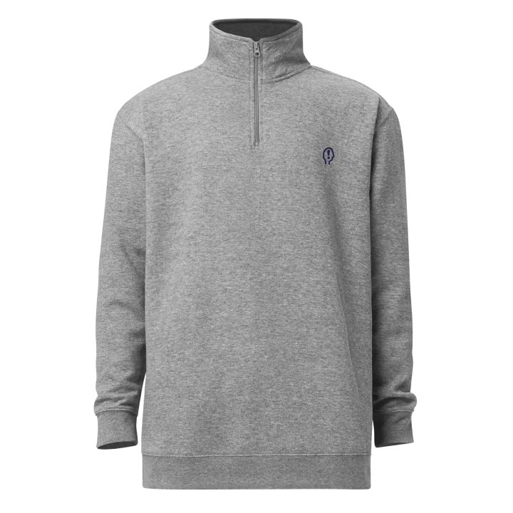 EXCLAIMING MENTALLY (navy) embroidered quarter zip product image (2)