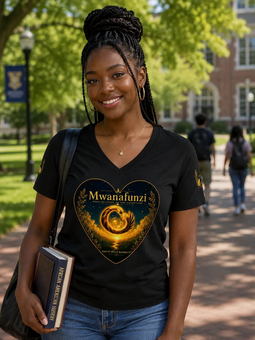 Mwanafunzi Women's Relaxed V-Neck T-Shirt product image (1)