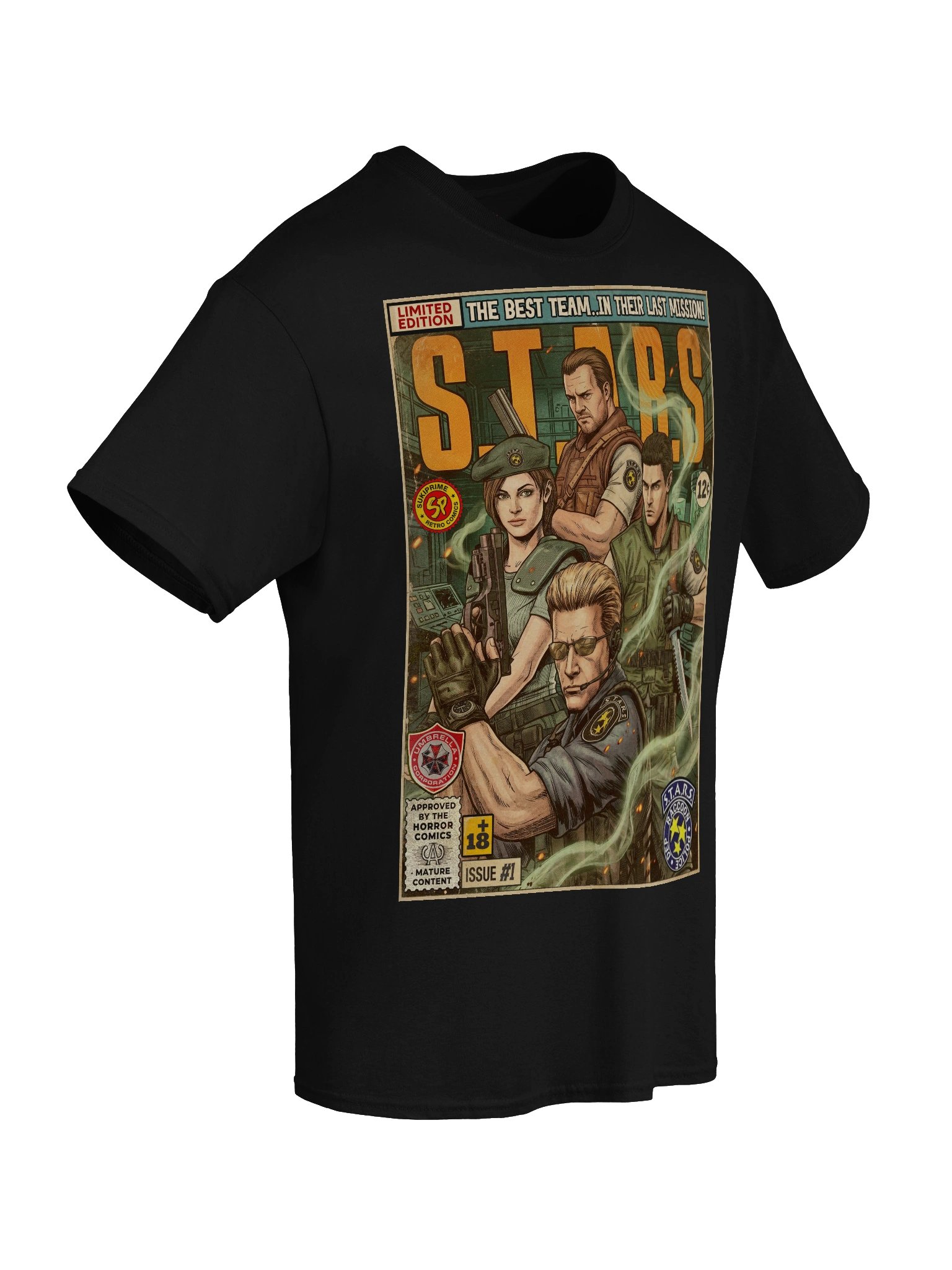 Resident Evil Team S.T.A.R.S Comic Art T-Shirt product image (6)