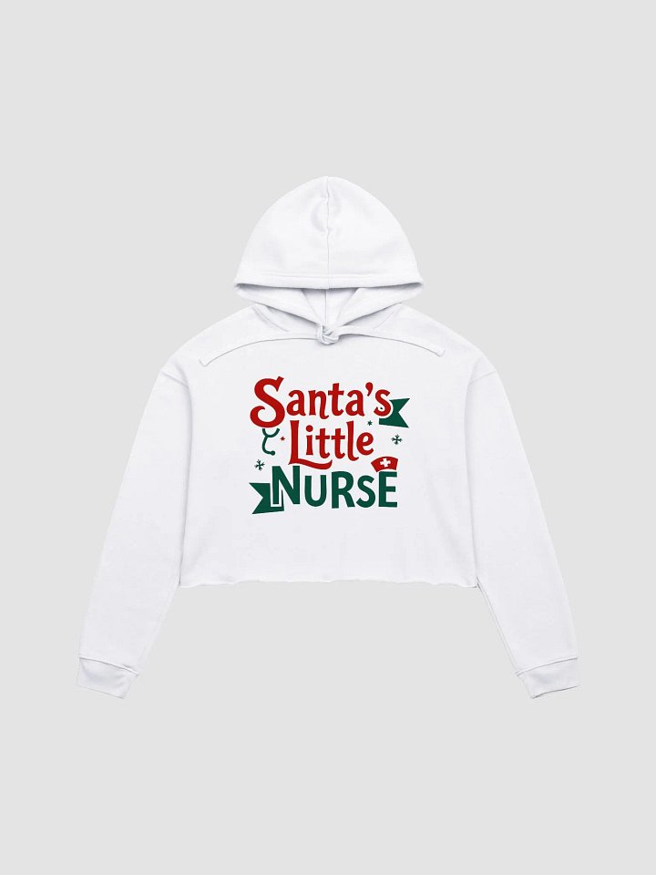 Santa's Little Nurse Cropped Hoodie product image (1)