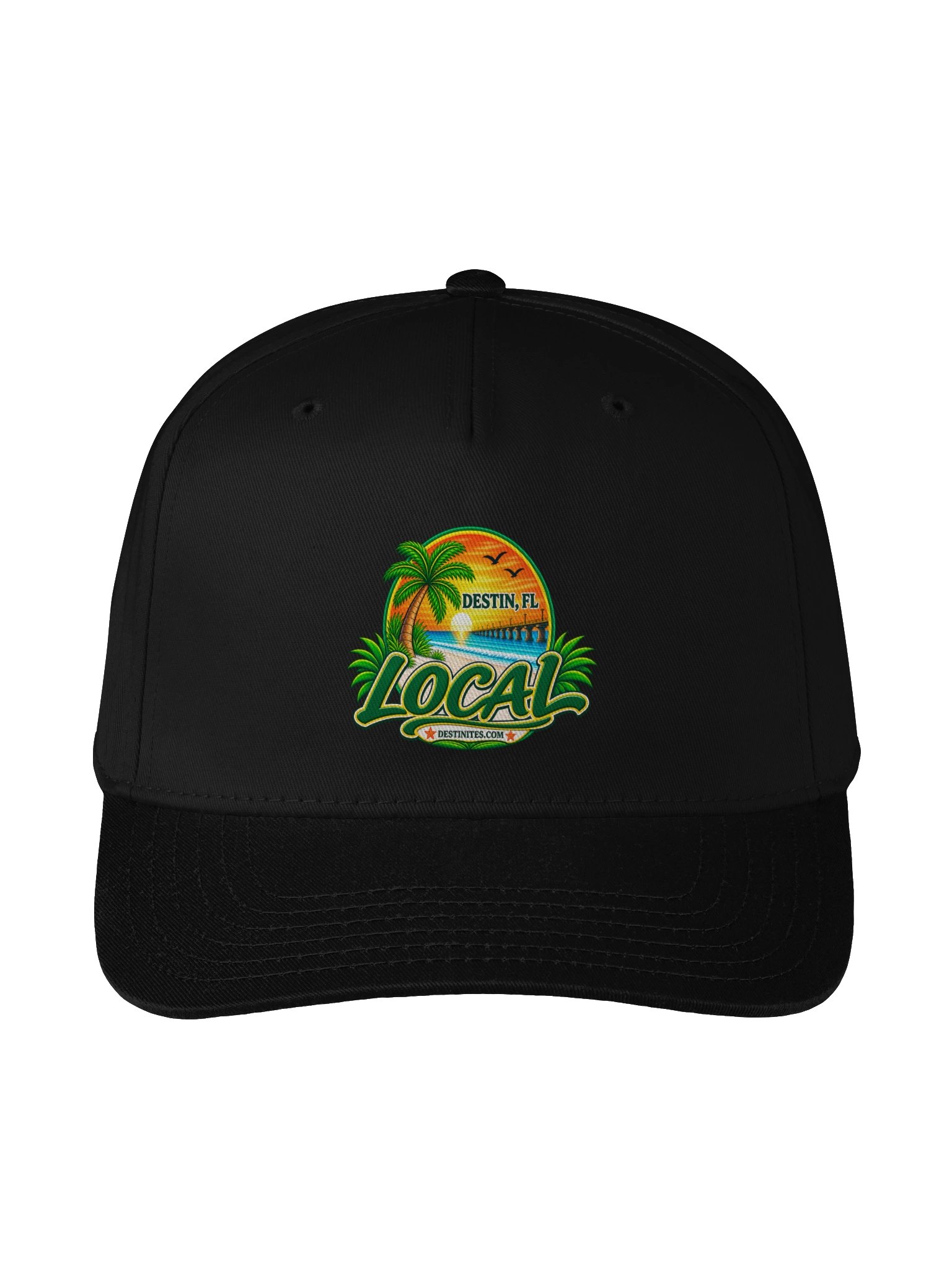 Destin, FL Colorful Local Logo black ballcap product image (1)