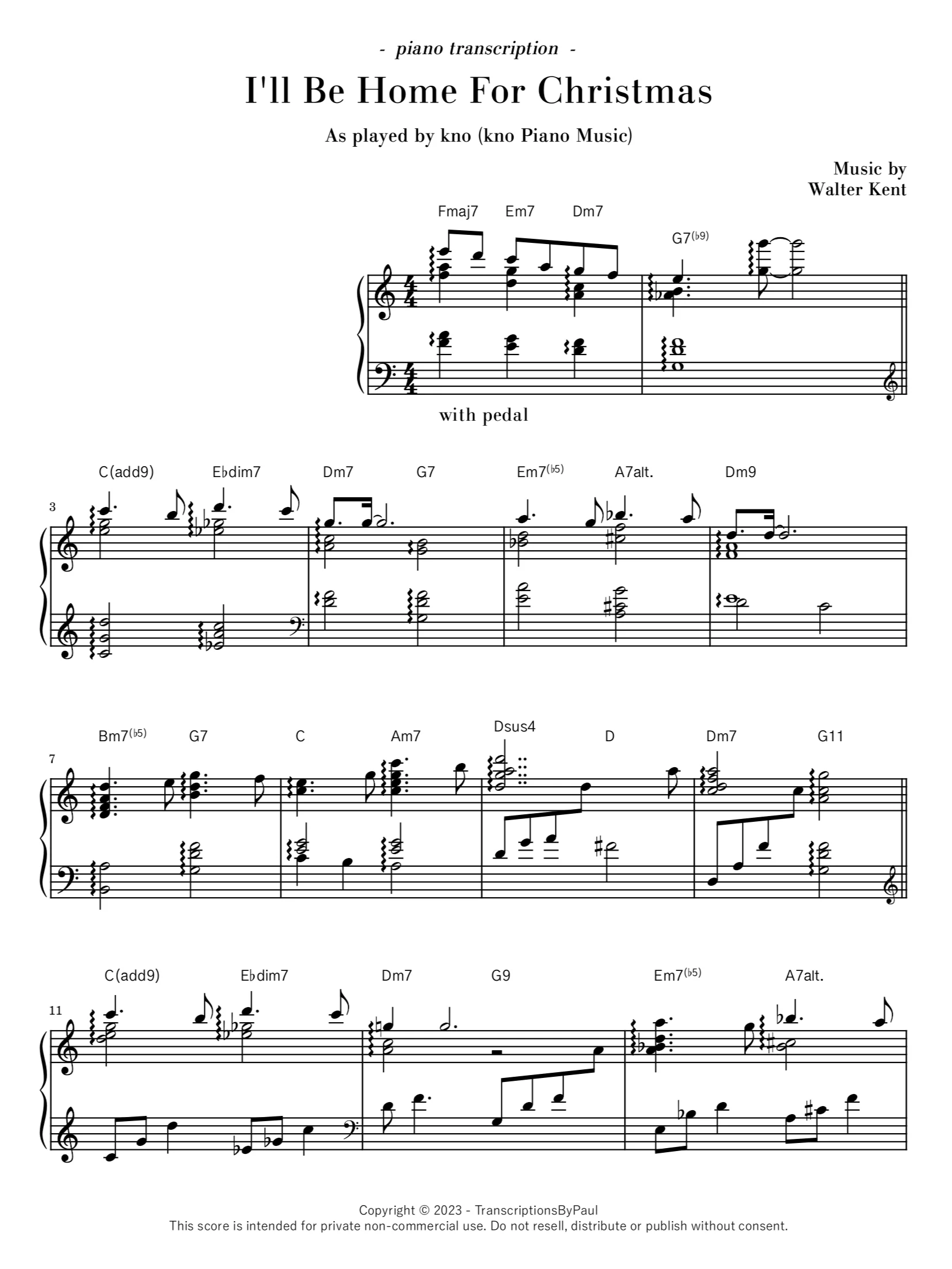 [C major] I'll Be Home For Christmas - kno product image (1)