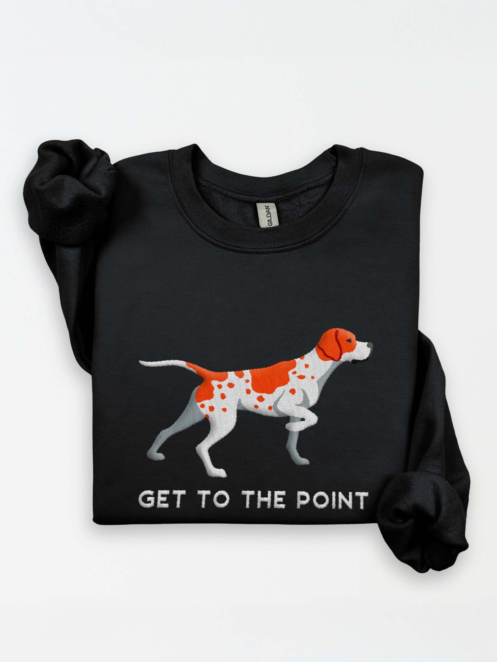 Get to the Point Sweatshirt (Embroidered) of an English Pointer (Red & White) product image (1)