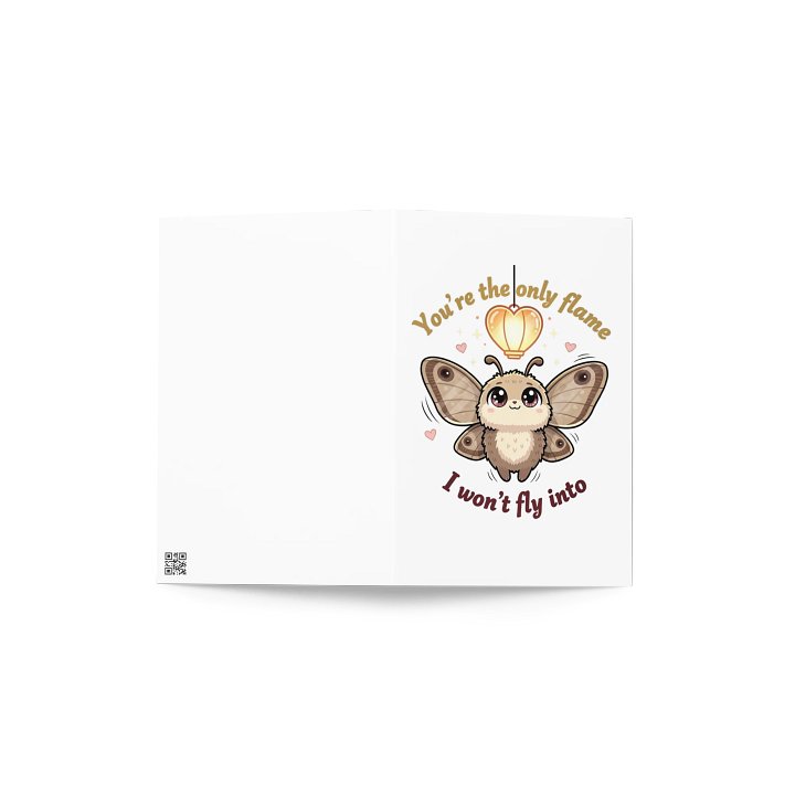 Valentine's Day Gift for Him/Her - "Only Flame" Moth Card - Funny Romantic Greeting Card product image (3)