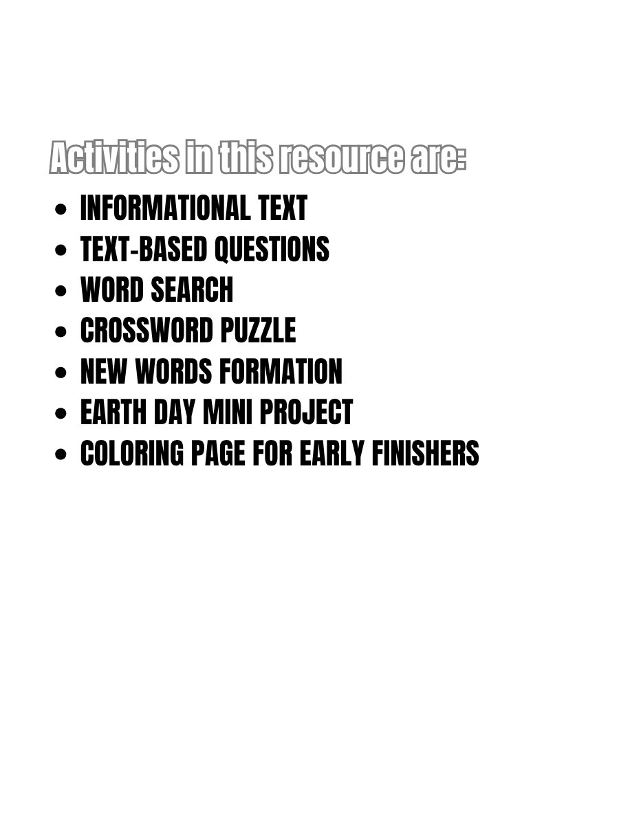Earth Day Activity Pack Subwork High School 9th 10th 11th Grade product image (3)