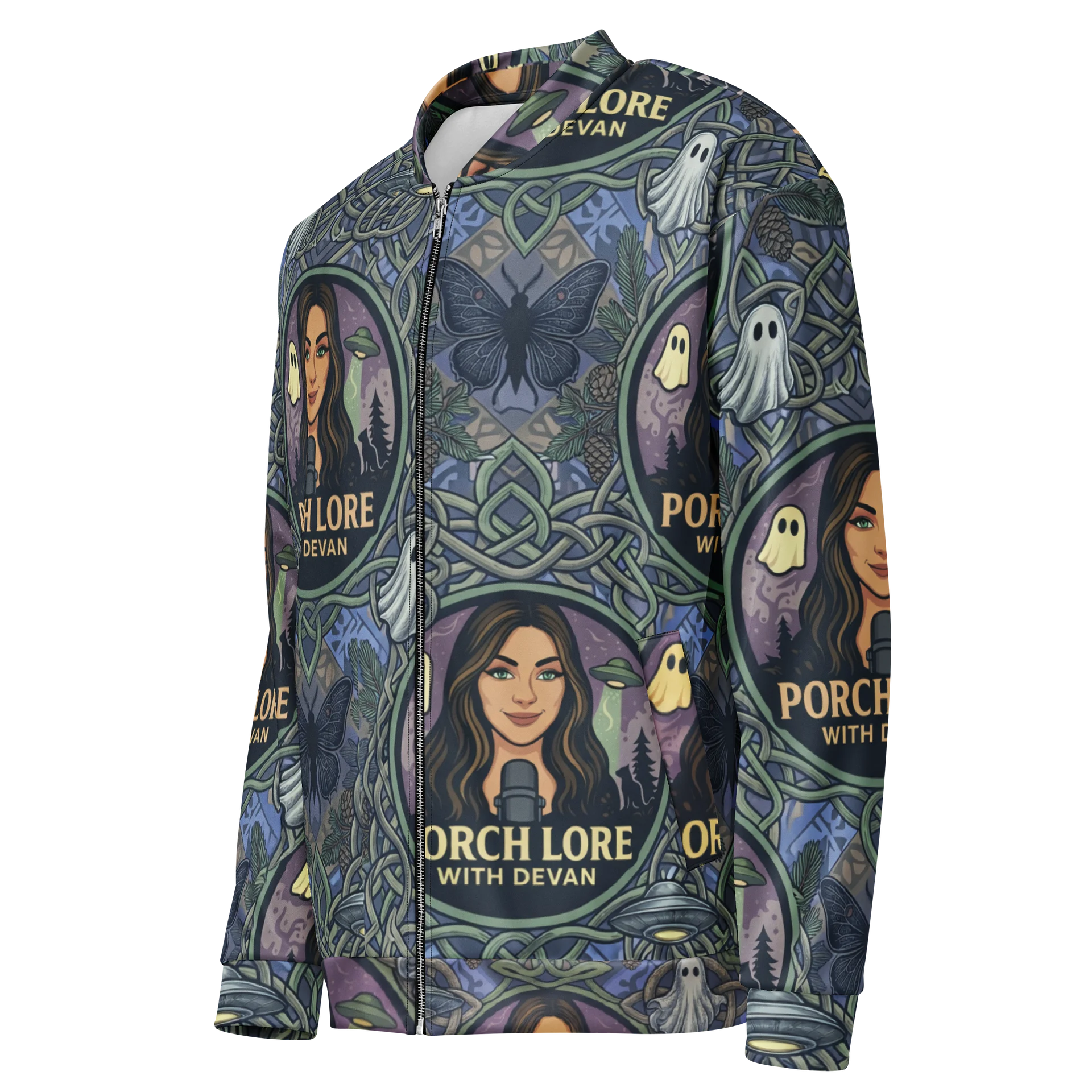 PORCH LORE DEVAN PERIWINKLE MOTH BOMBER JACKET product image (3)