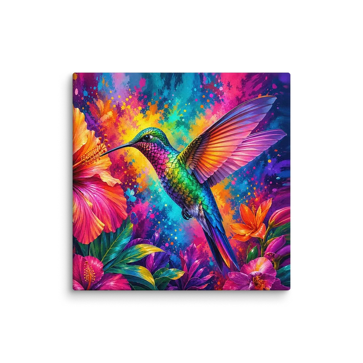 Neon Flight: Psychedelic Hummingbird Canvas product image (2)