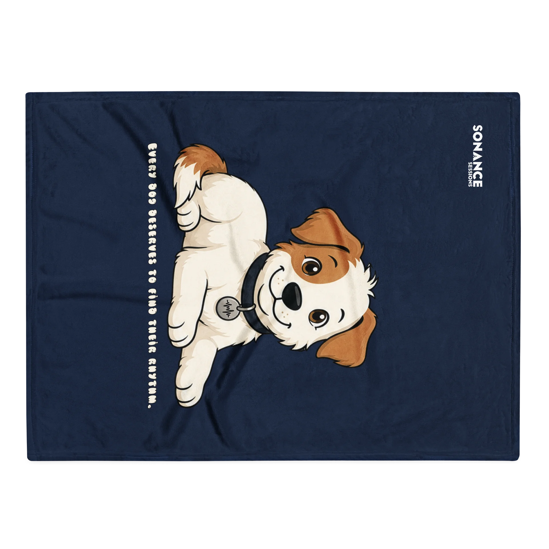 Sonance Dog Throw Blanket (Lying Down) Navy product image (1)