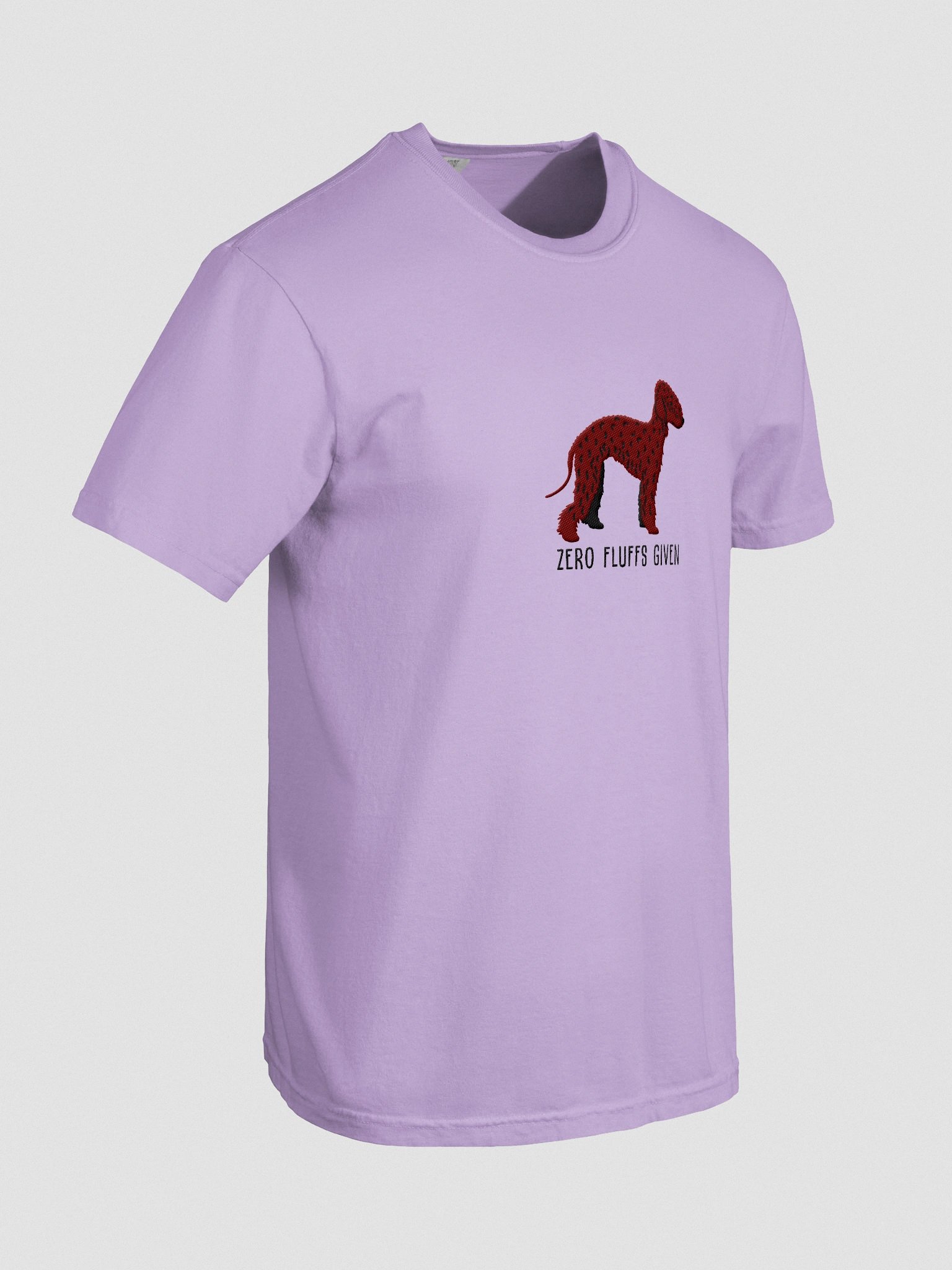 Zero Fluffs Given T-Shirt(Embroidered) of a Bedlington Terrier(Chocolate) product image (11)
