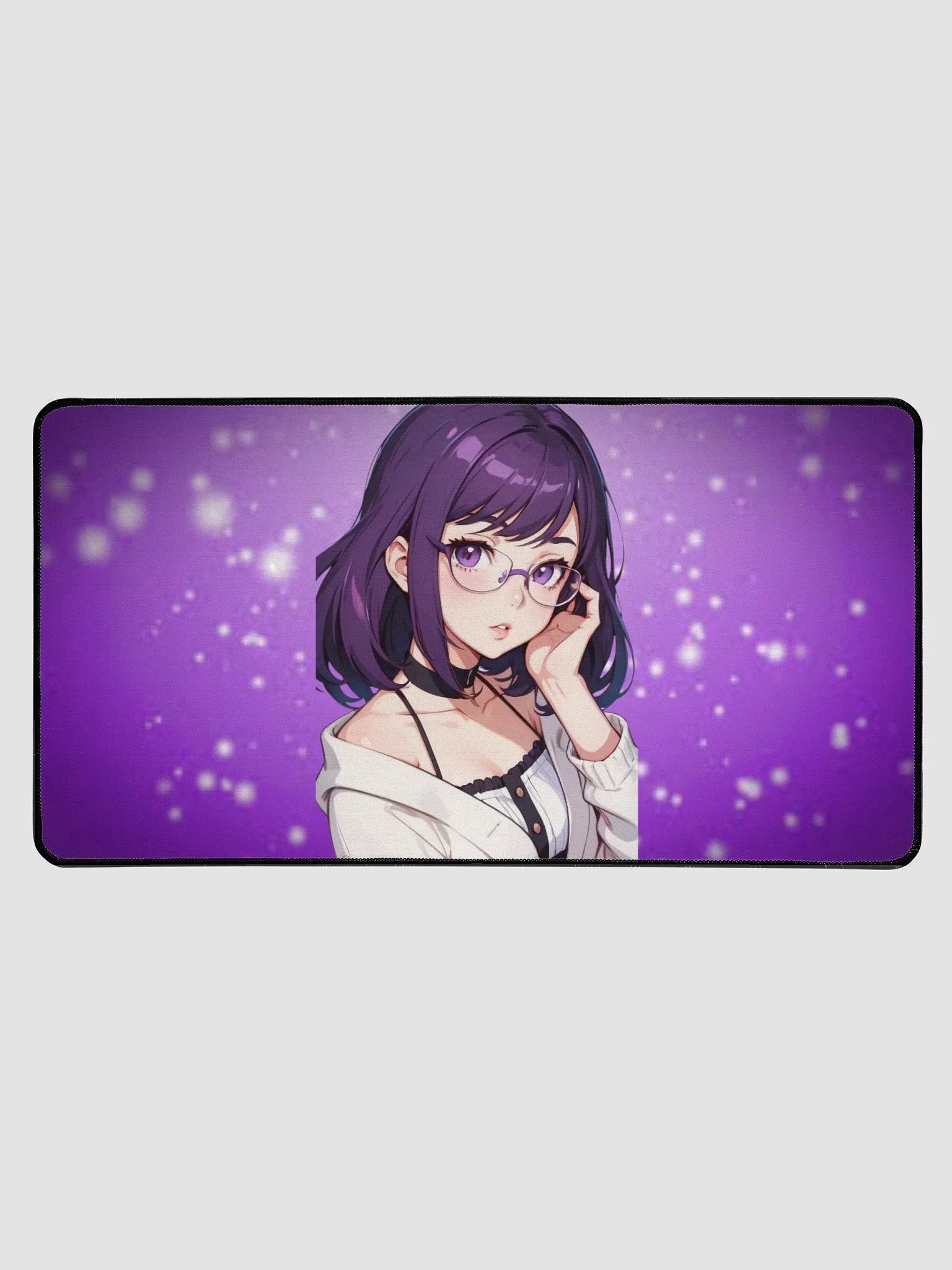 (Purple WAIFU) K Desk Mat 15.5" x 31.5" product image (1)