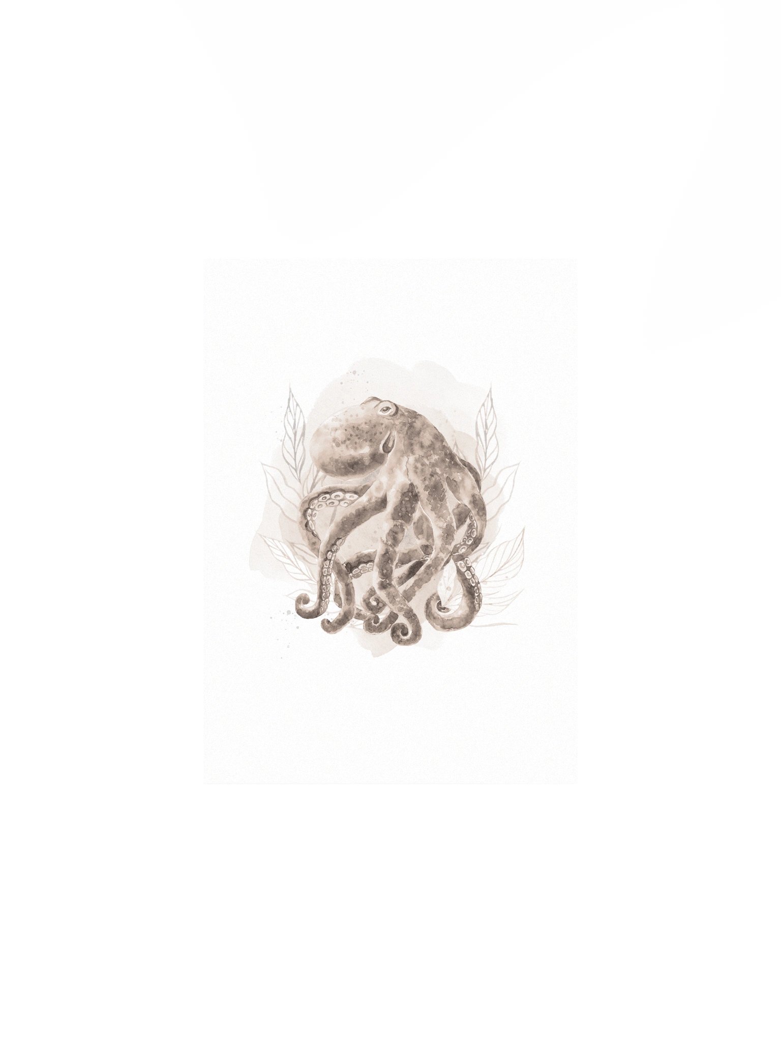 Inky Octopus Sepia Toned Print product image (3)