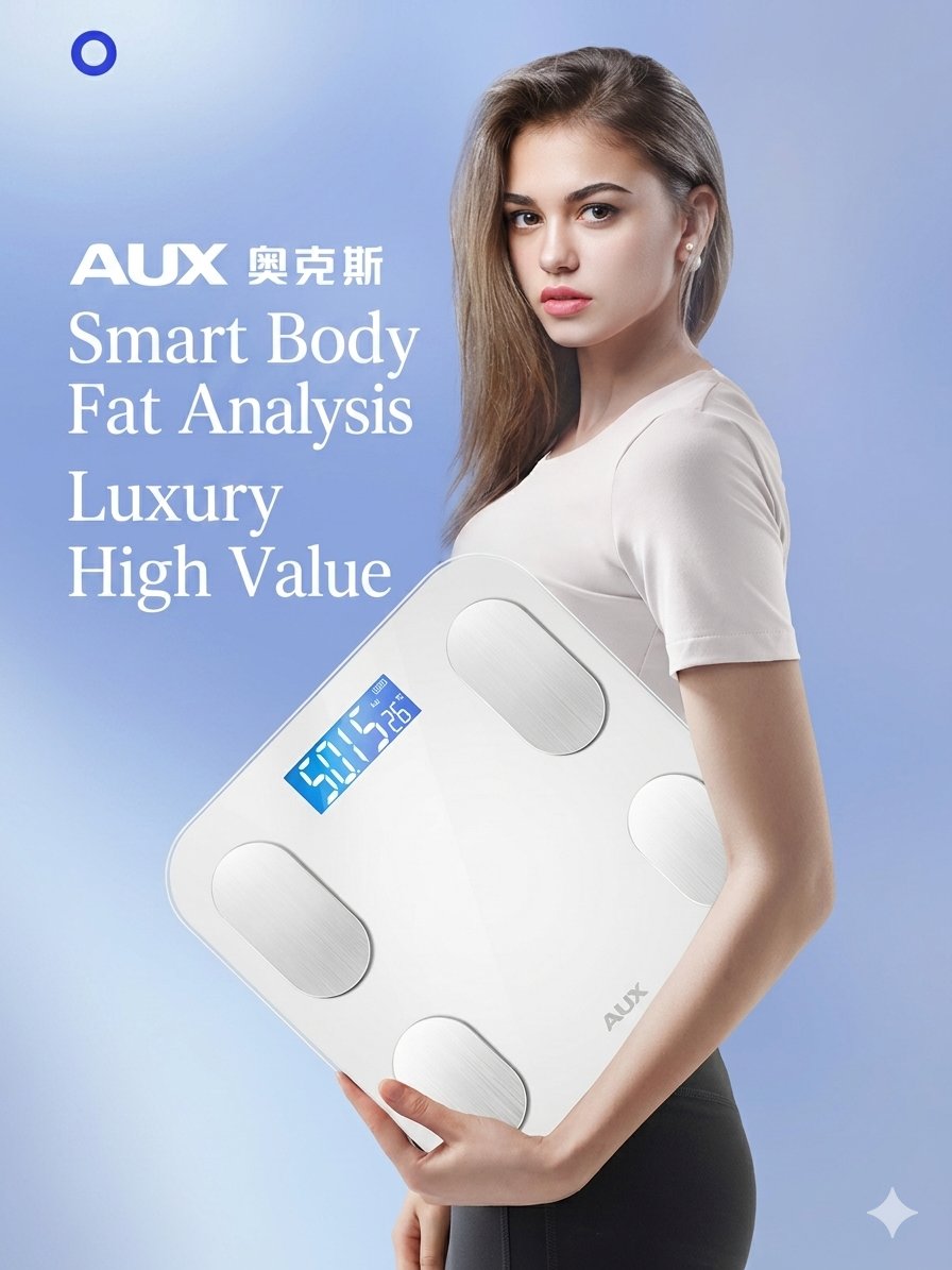 AUX Body Scale: Smart App / Digital Models, 81+ Metrics, 0.01kg High Precision, USB Rechargeable / Battery, 400lb Capacity product image (7)