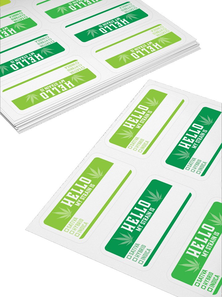 "Hello My Strain Is" Stash Jar Stickers product image (2)