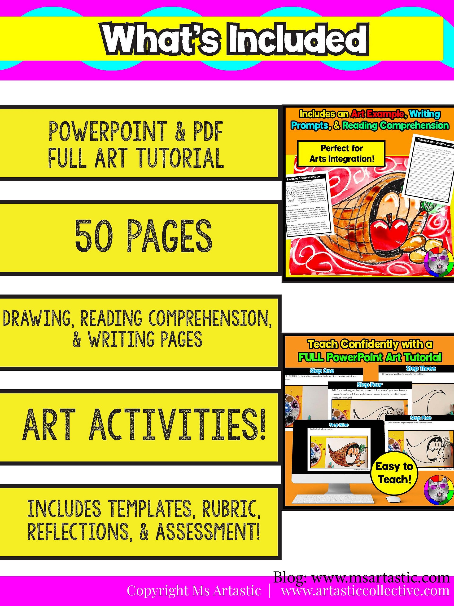 Thanksgiving Art Project Horn of Plenty Art Lesson Thanksgiving Art Activity product image (6)