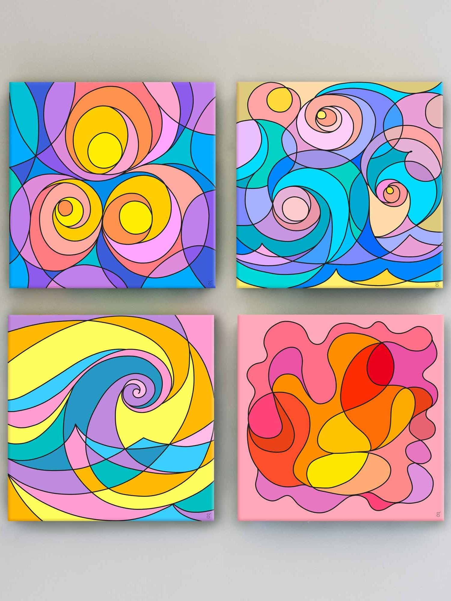 Spiral Spectrum Canvas - Abstract Square No. 4 product image (167)