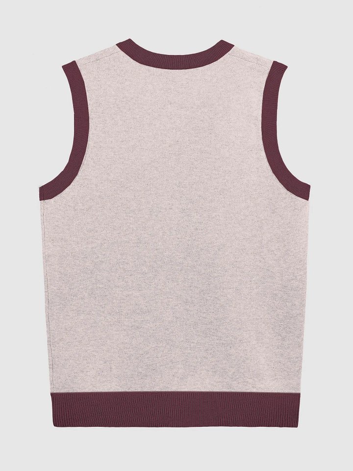 PLEASE DON'T MAKE ME TALK (maroon and pink) knitwear vest product image (8)
