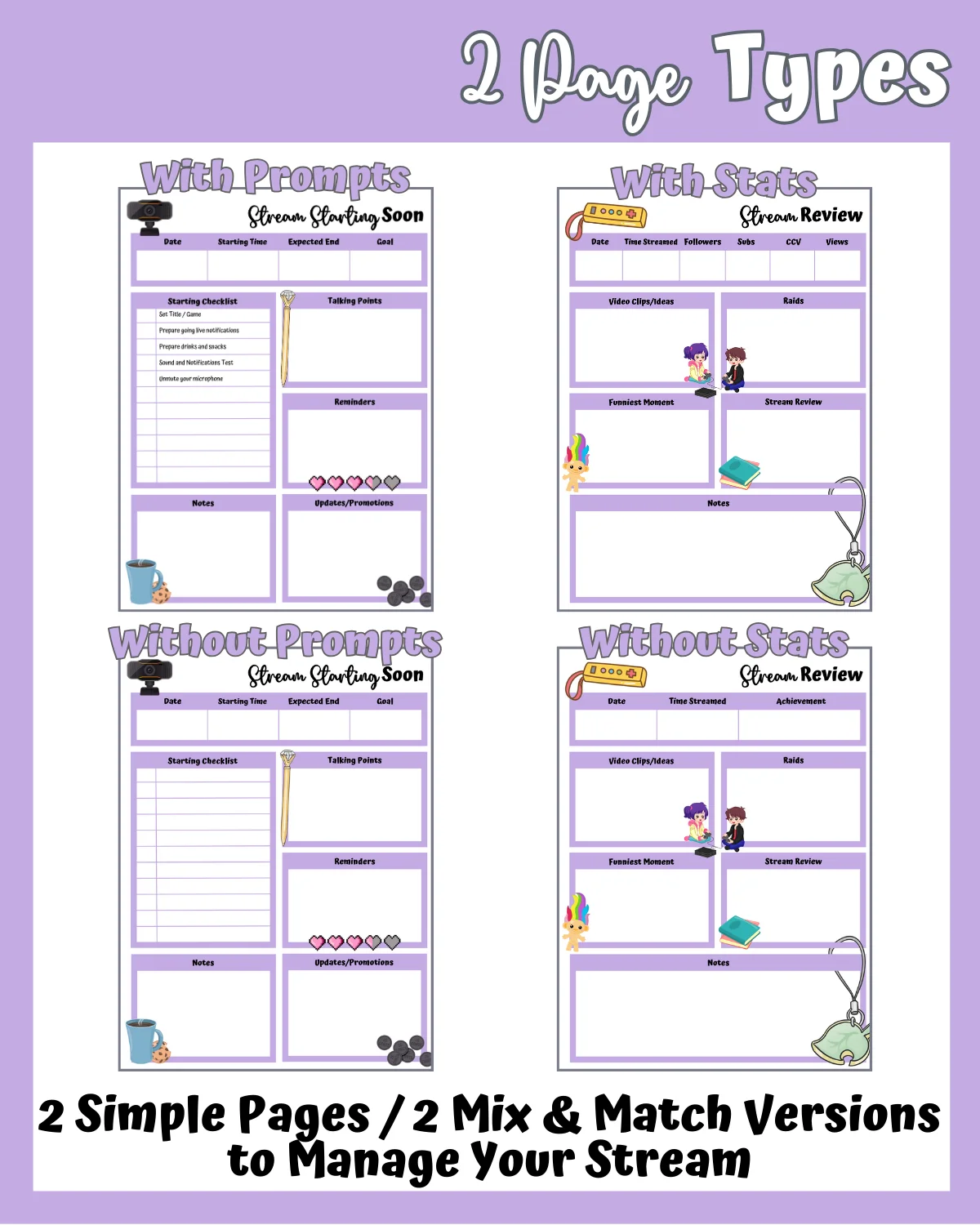 My Daily Stream Planner - Purple Edition | Digital Streaming Planner for Creators product image (3)