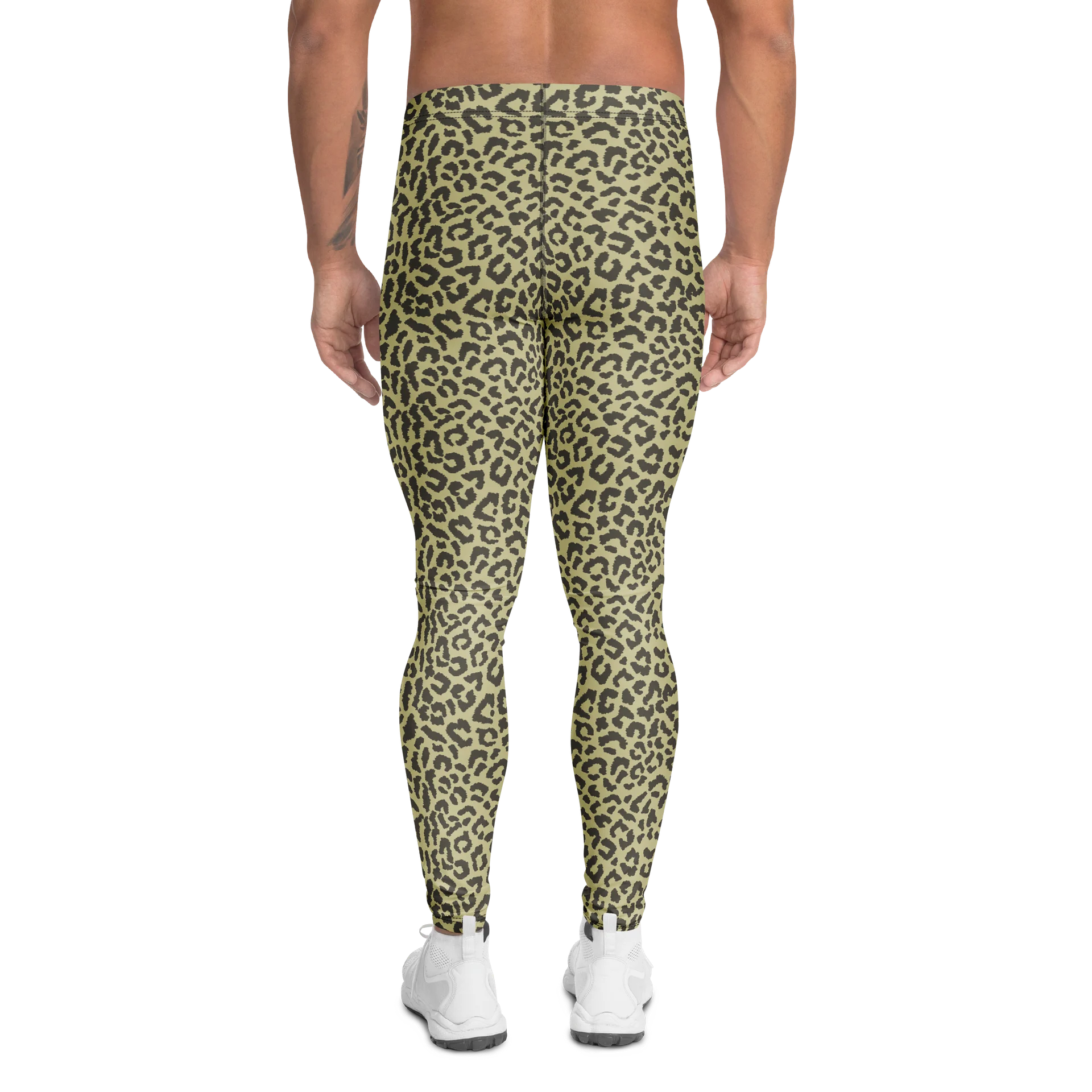 Comfortable Green Leopard Print Men’s Leggings product image (2)