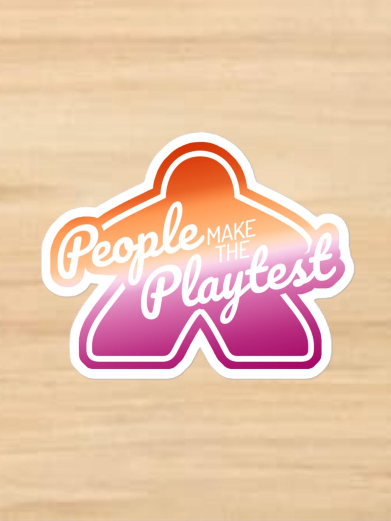 Big Meeple Lesbian Pride PMTP Vinyl Sticker product image (1)