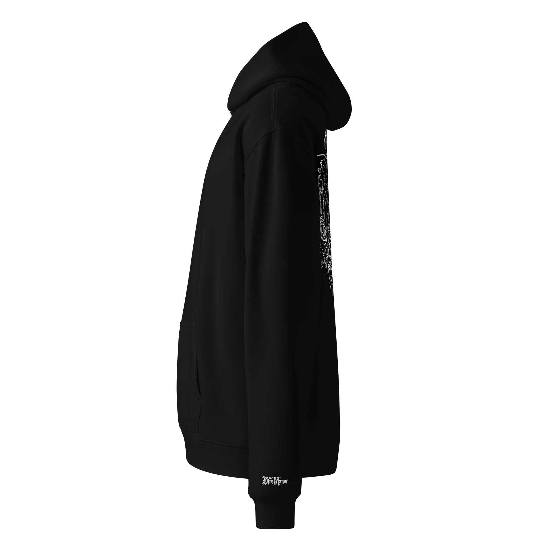 THE DIRE MANOR® FOUNDER HOUSE EMBROIDERED HOODIE — NOIR product image (2)