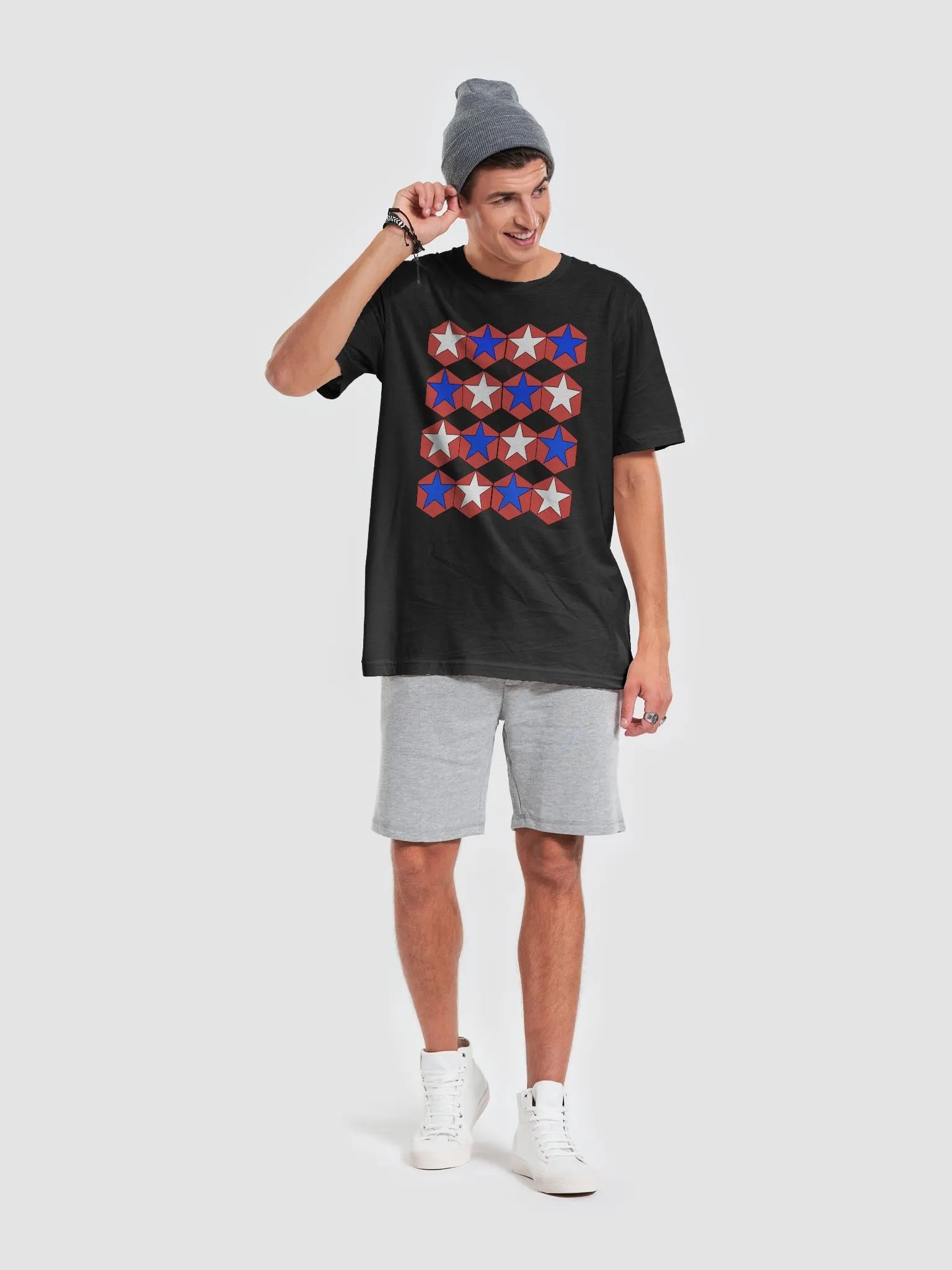 Stars Within Hexagons - Geometrical Design T-shirt product image (26)