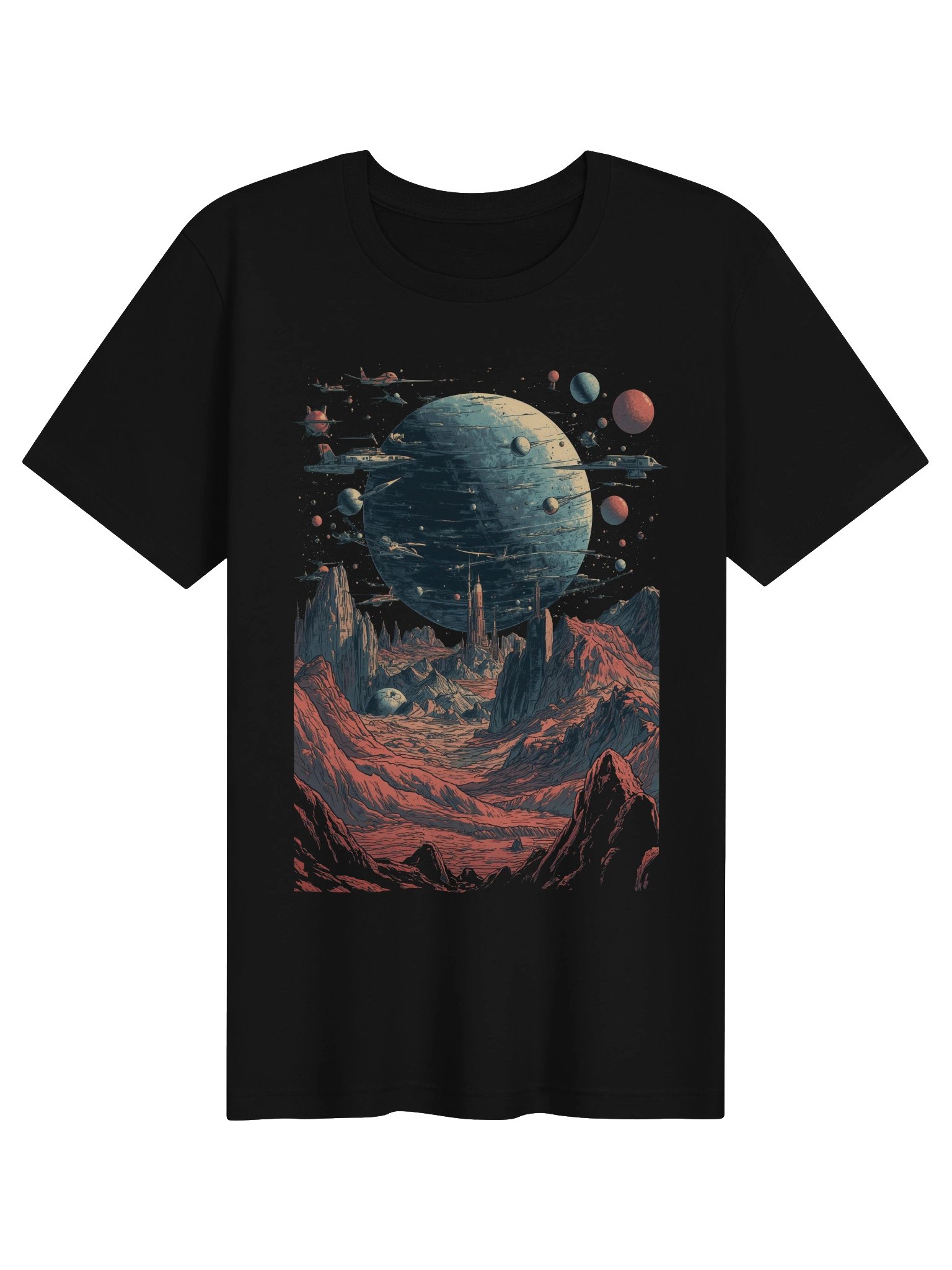 Retro-Futuristic Alien Landscape Lightweight T-Shirt product image (1)