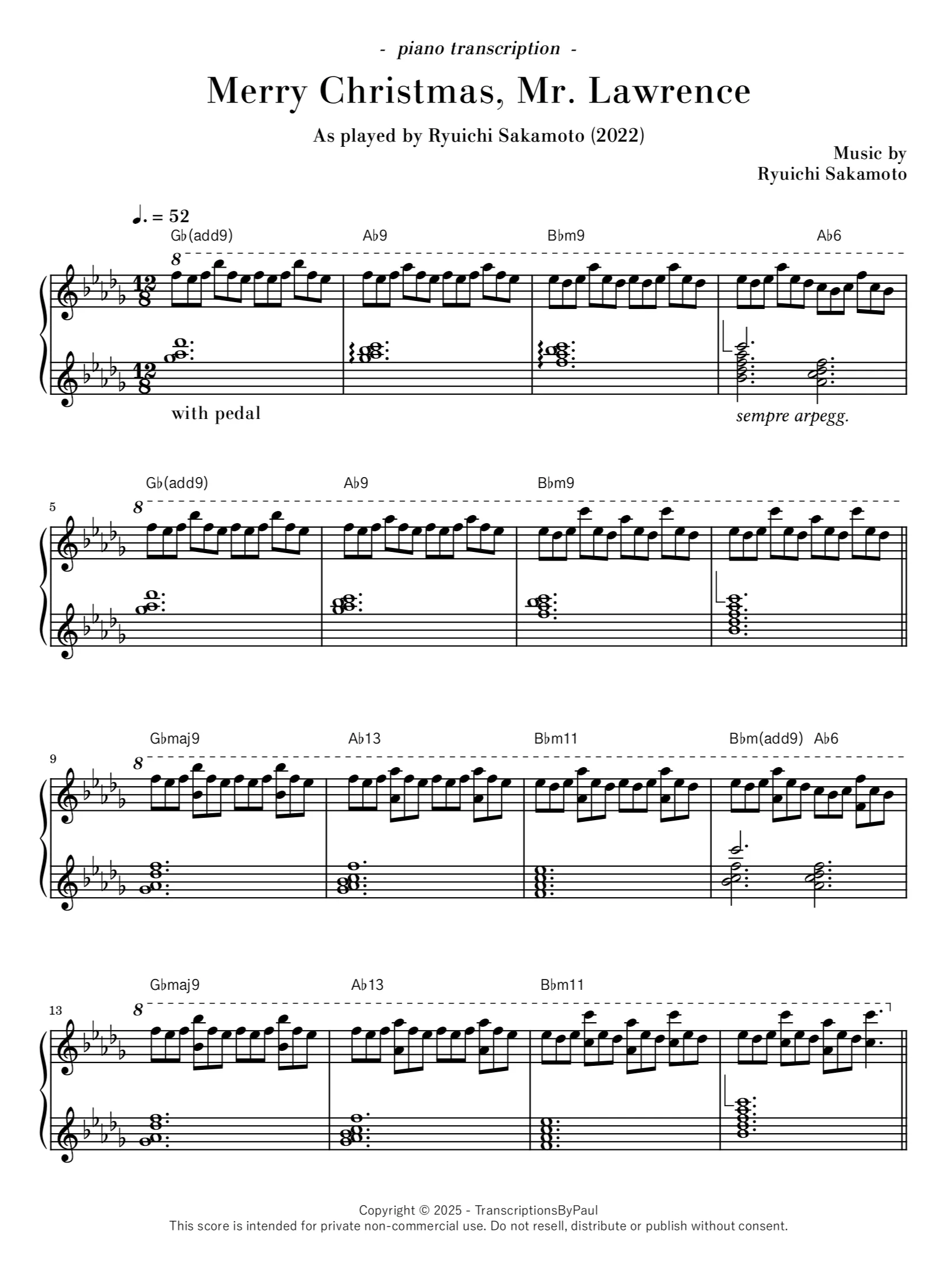 Merry Christmas, Mr. Lawrence - Ryuichi Sakamoto product image (1)