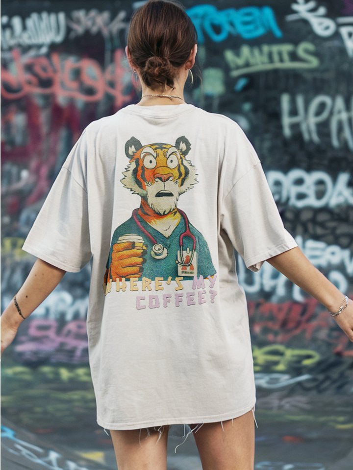Funny Nurse Shirt, Coffee Tiger Tee product image (2)