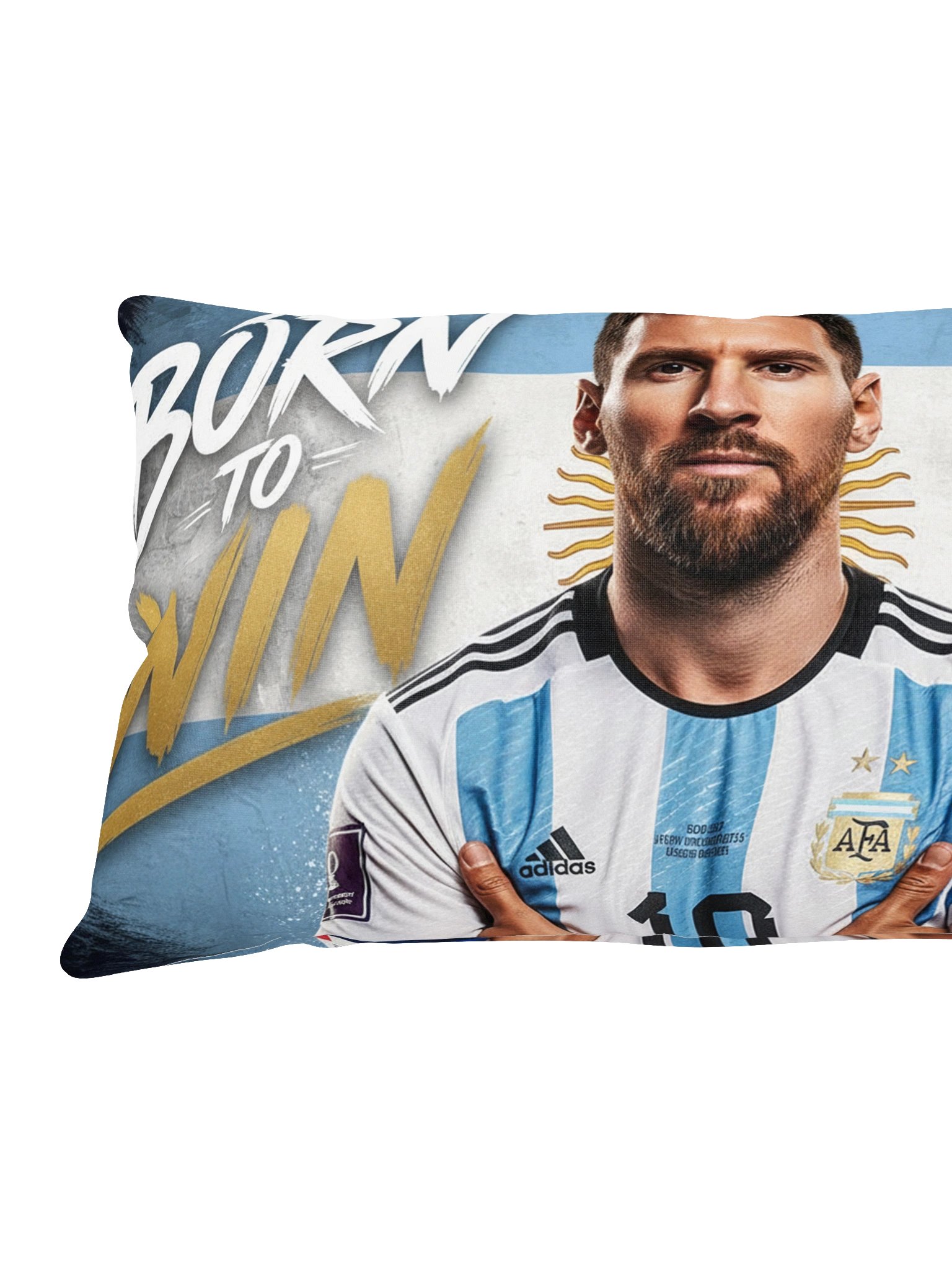 "Born to Win" Argentina - Messi Pillow 20"x12" product image (3)