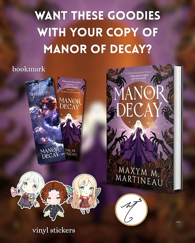 🚨 GOODIES ALERT! 🚨

To celebrate the release of MANOR OF DECAY, I sent these goodies to a handful of independent bookstores. ...