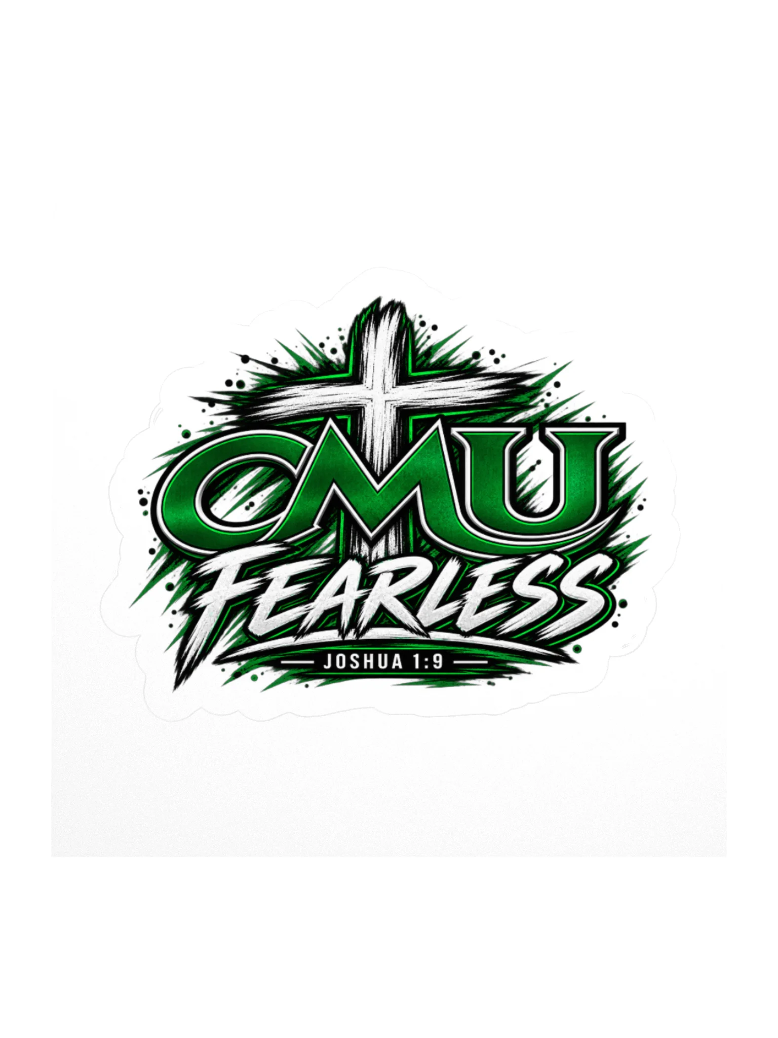 CMU Fearless Joshua 1:9 Cross Kiss Cut Sticker product image (2)
