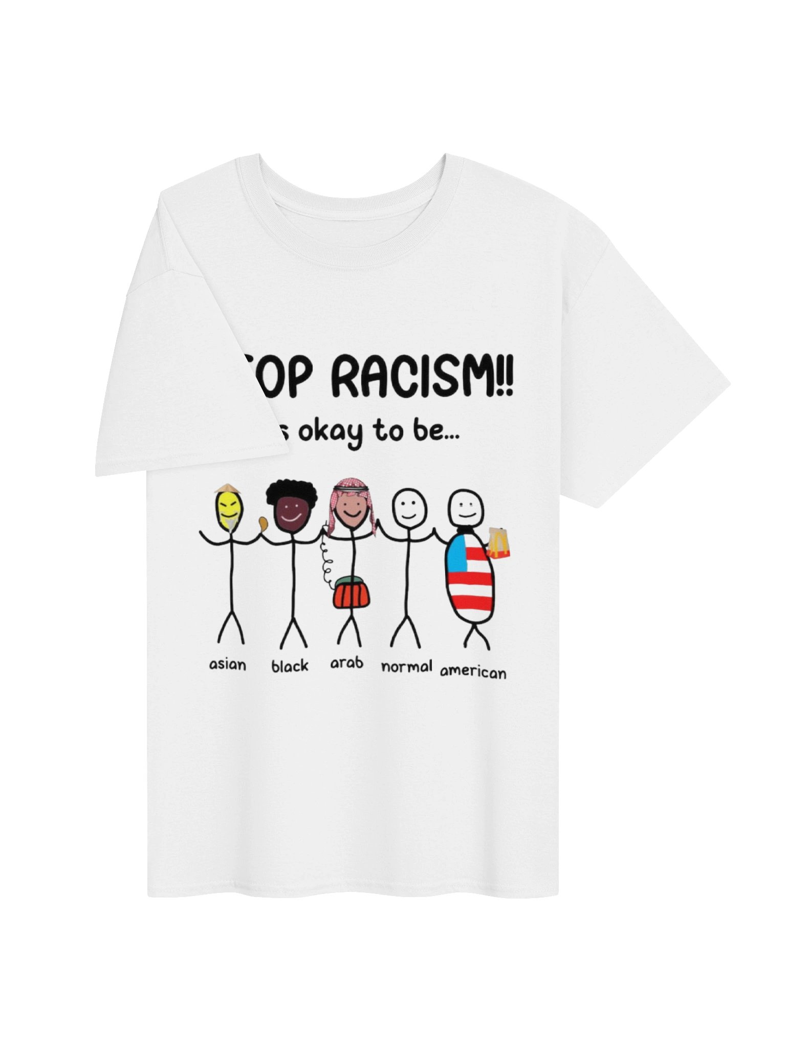 Stop Racism!! It's Okay To Be... Asian Black Arab Normal American Shirt product image (5)