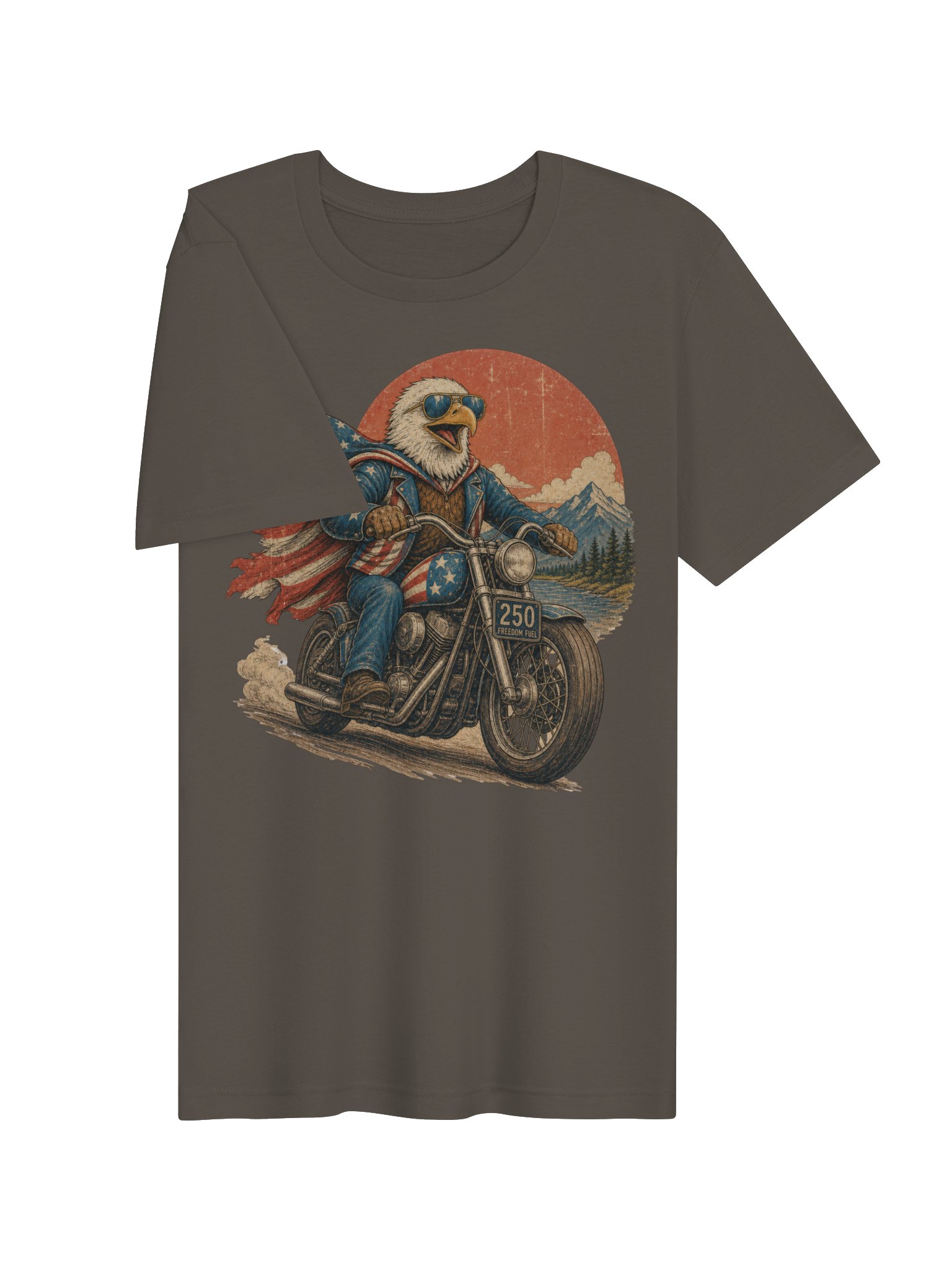 Bald Freaking Eagle on Motorcycle America 250 Tee | USA T-Shirt product image (23)