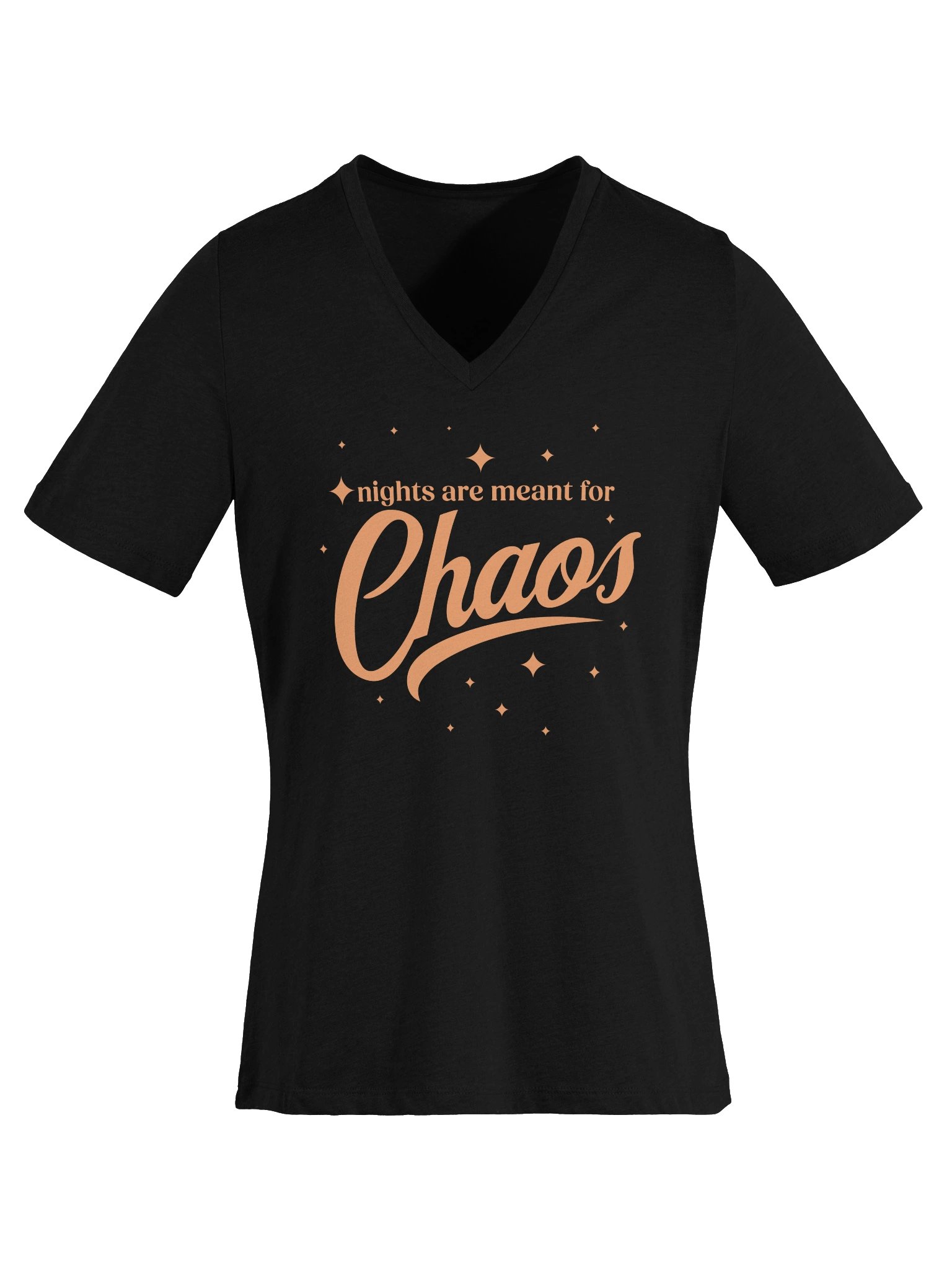 Nights Are For Chaos V-Neck T-shirt (Orange) product image (5)