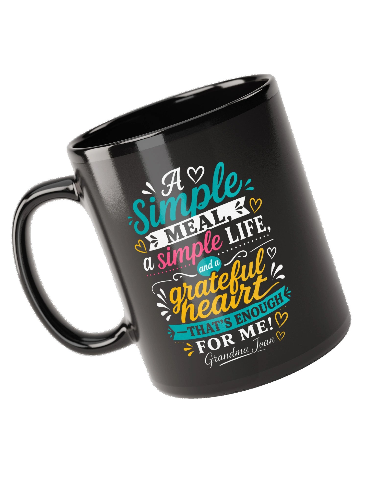 A simple meal a simple life! Black Mug product image (5)