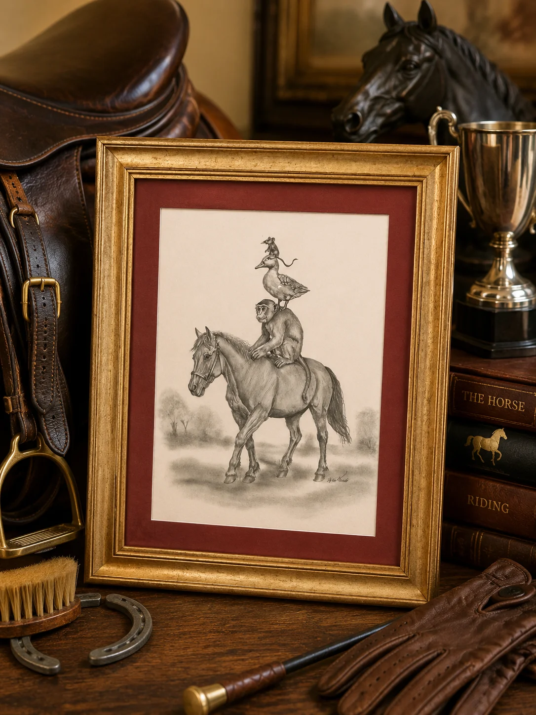 Playful Ride - Original Graphite Drawing product image (1)