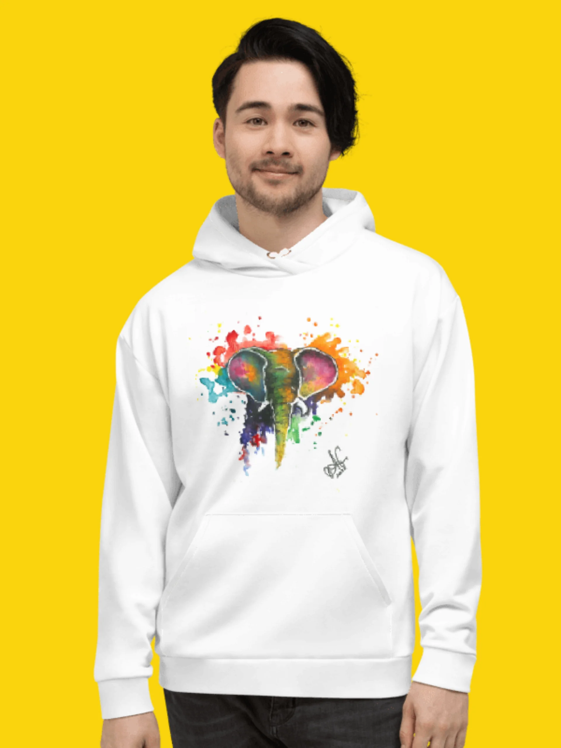 All-Over Print Recycled Unisex Hoodie ''Elefant'' | Anastasia Gracheva© product image (6)